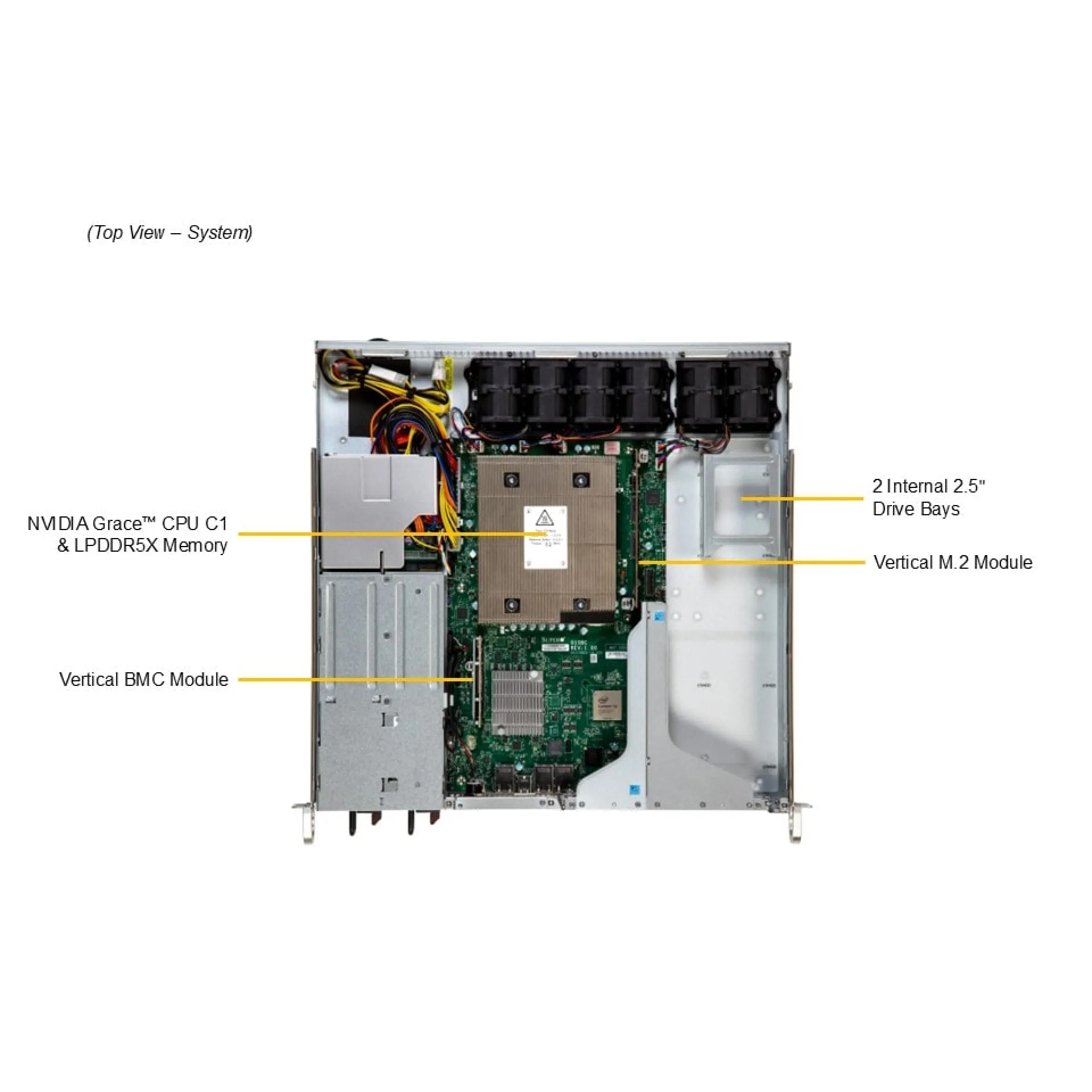 ARS-111L-FR Supermicro top view Supermicro ARS-111L-FR top view
