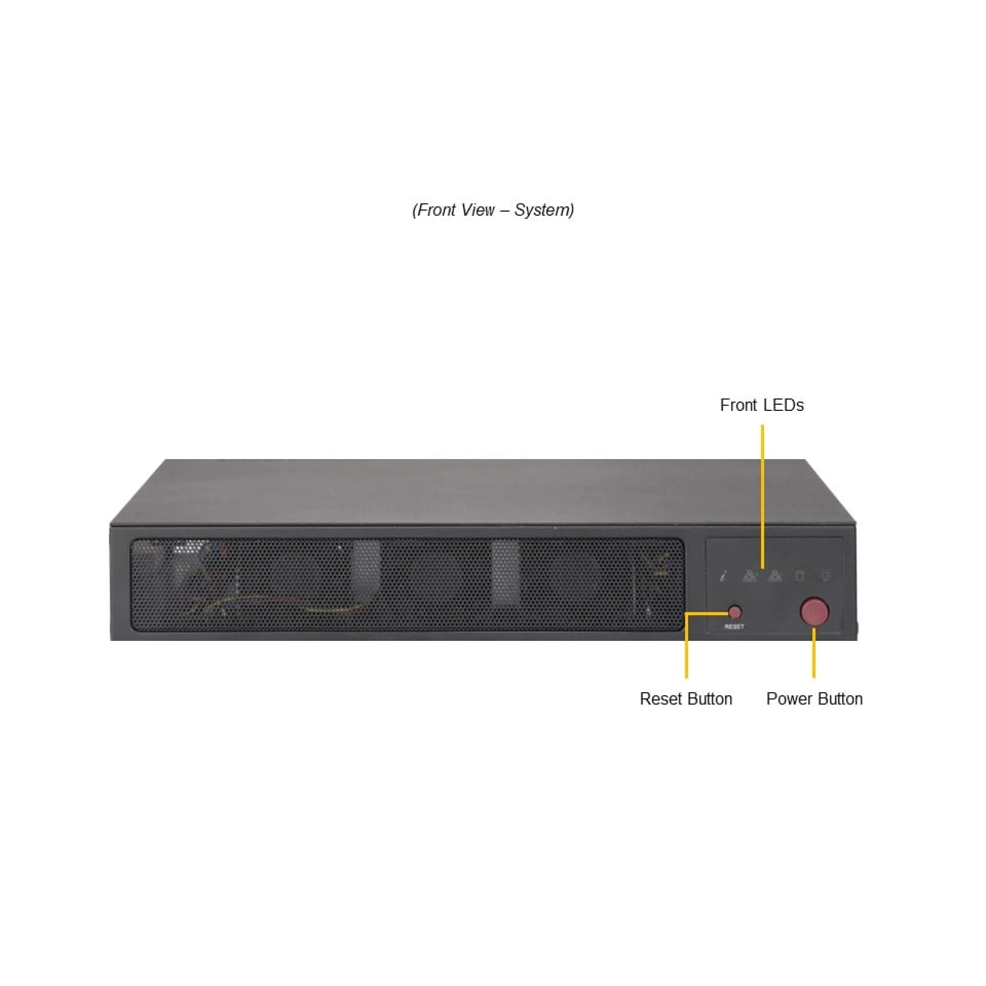 SYS-E300-13AD Supermicro front view Supermicro SYS-E300-13AD front view