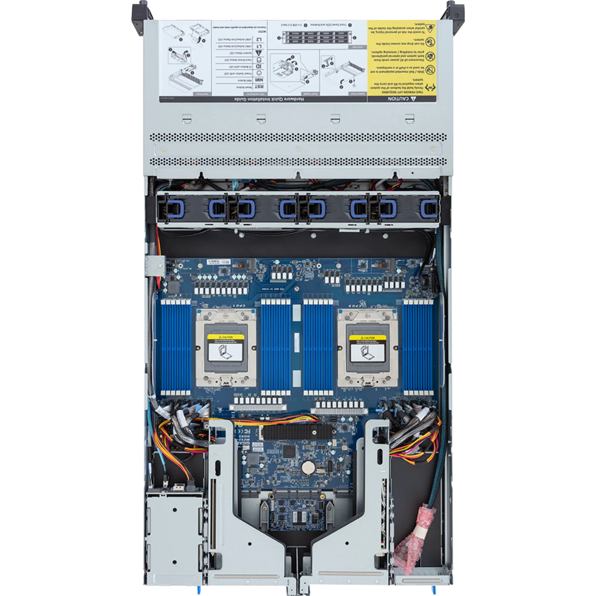 R283-Z95-AAV1 Gigabyte top view Gigabyte R283-Z95-AAV1 top view