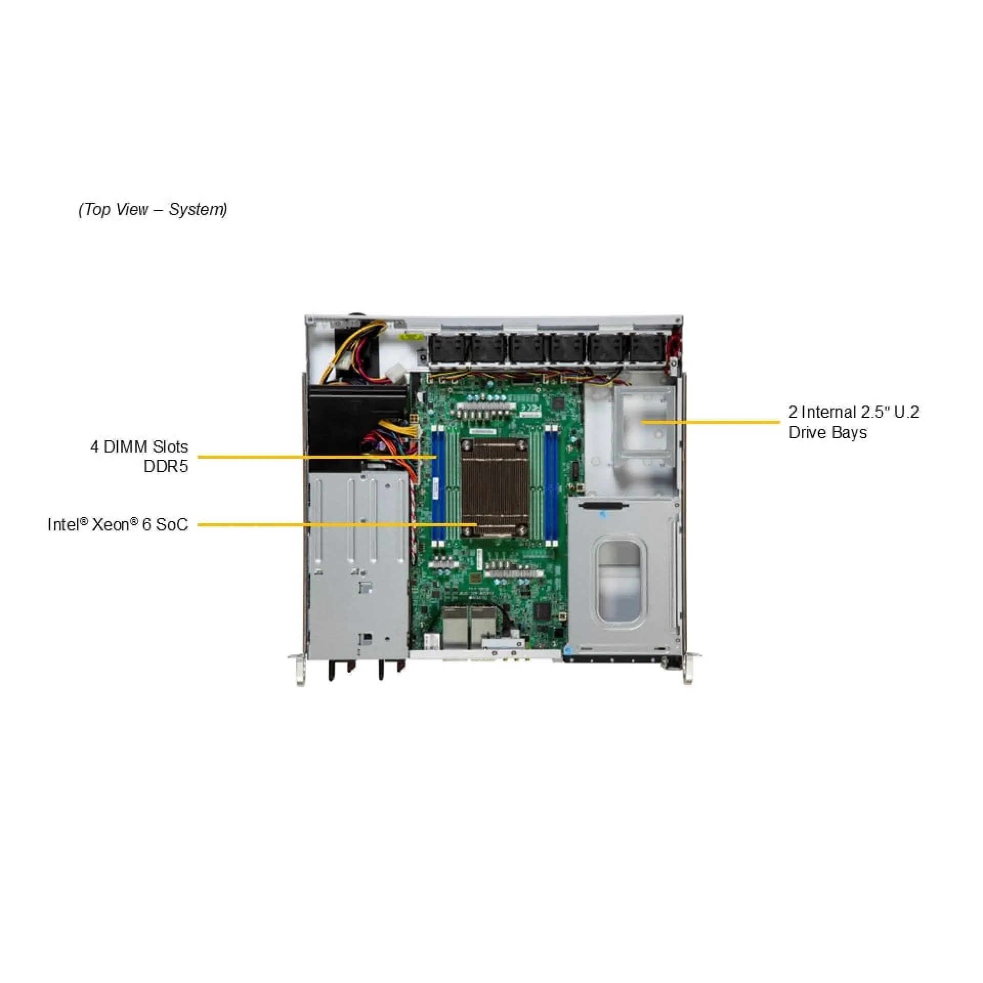 Supermicro SYS-112D-42C-FN8P top view 