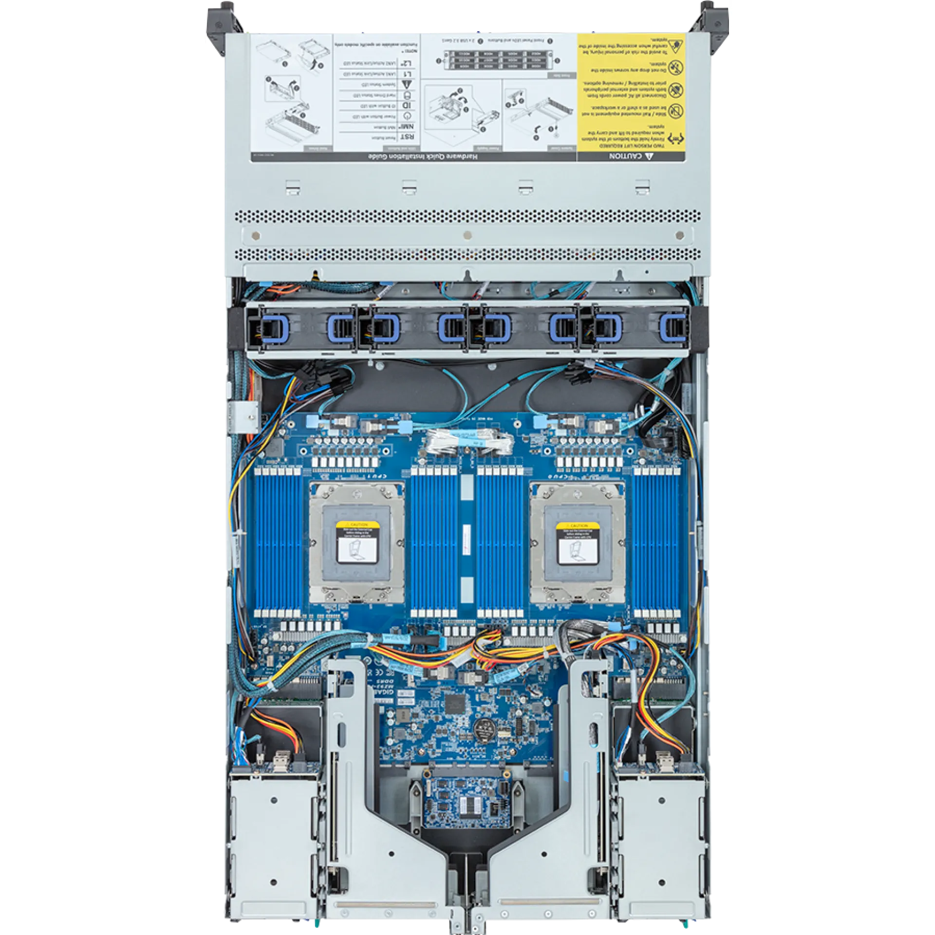 R283-Z93-AAF1 Gigabyte top view Gigabyte R283-Z93-AAF1 top view