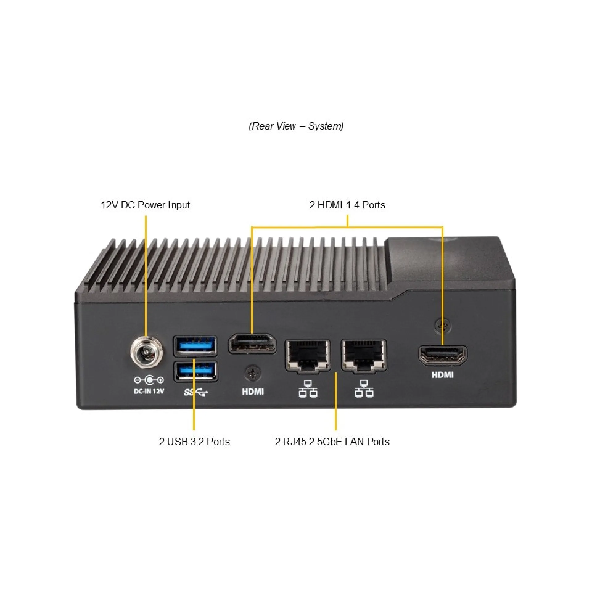 Supermicro SYS-E50-14AM rear view 