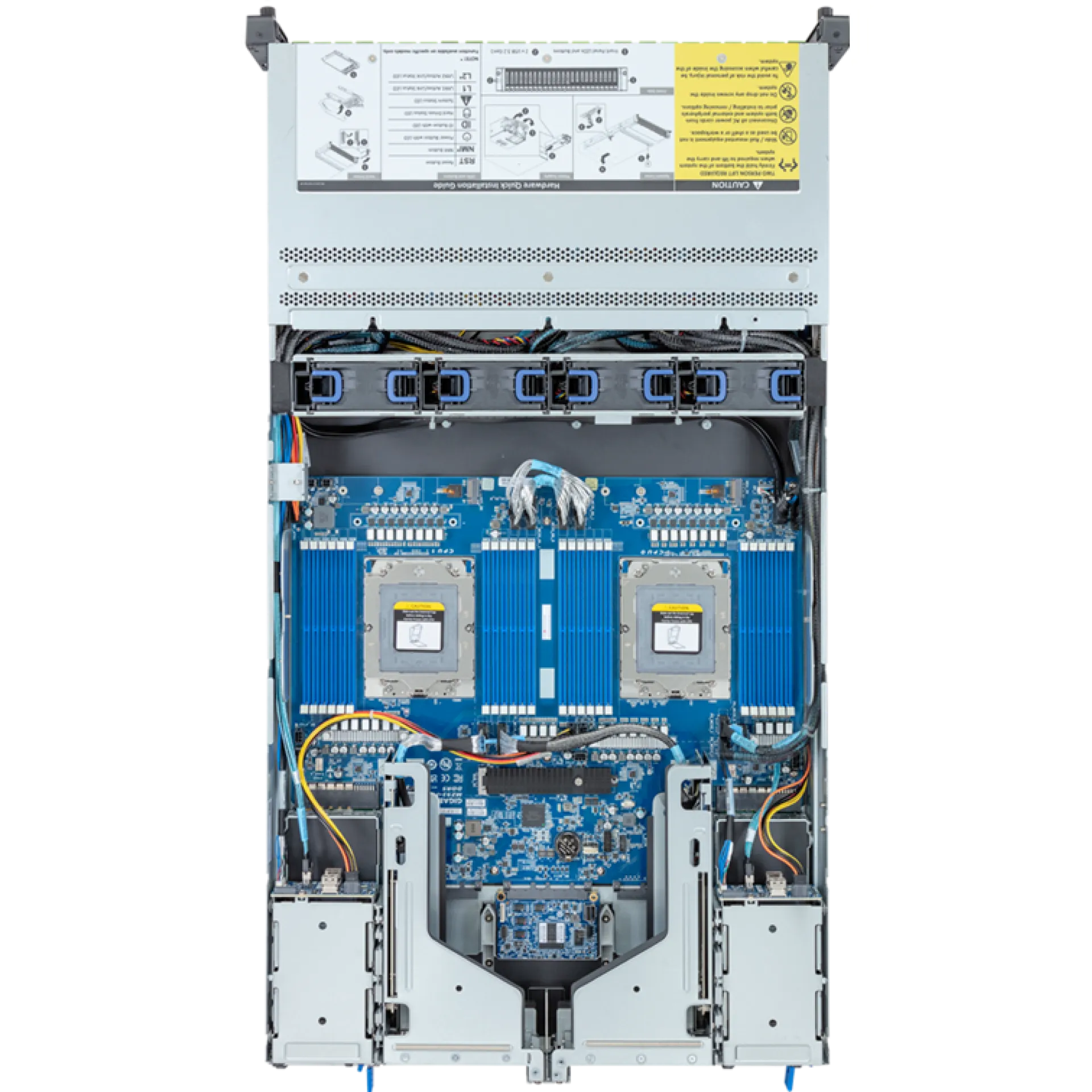 R283-Z92-AAE3 Gigabyte top view Gigabyte R283-Z92-AAE3 top view
