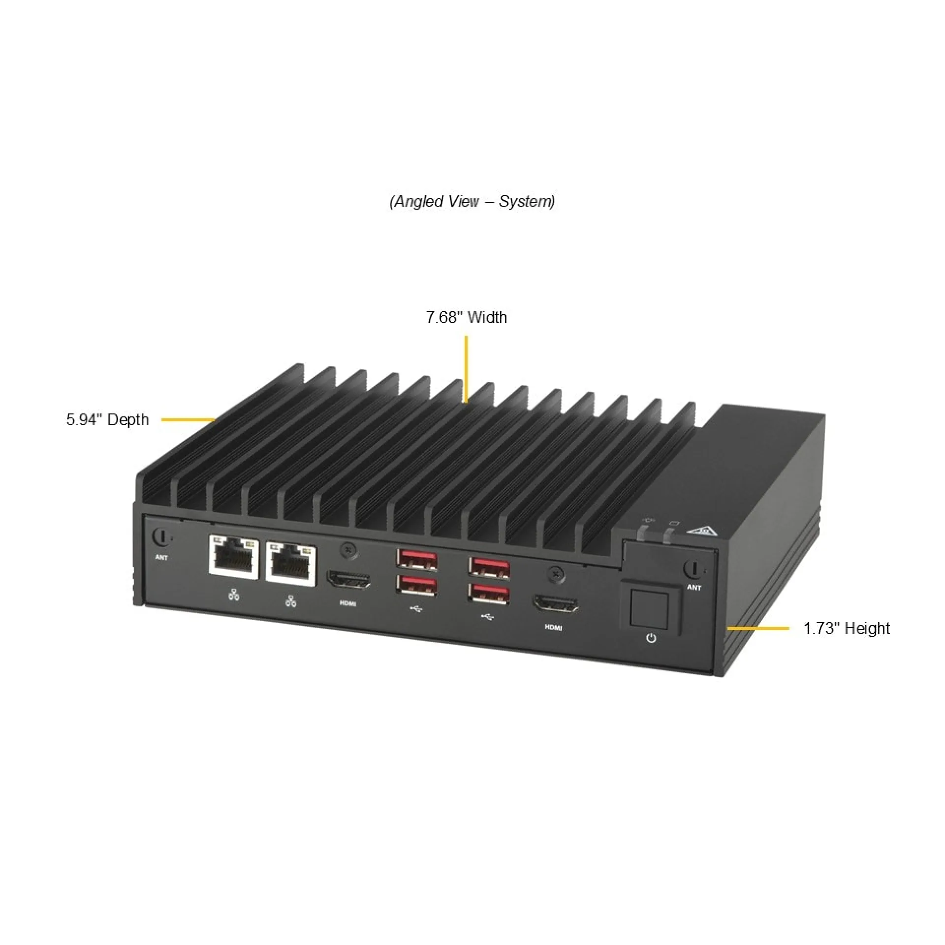 SYS-E100-14AM-L Supermicro angle view Supermicro SYS-E100-14AM-L angle view