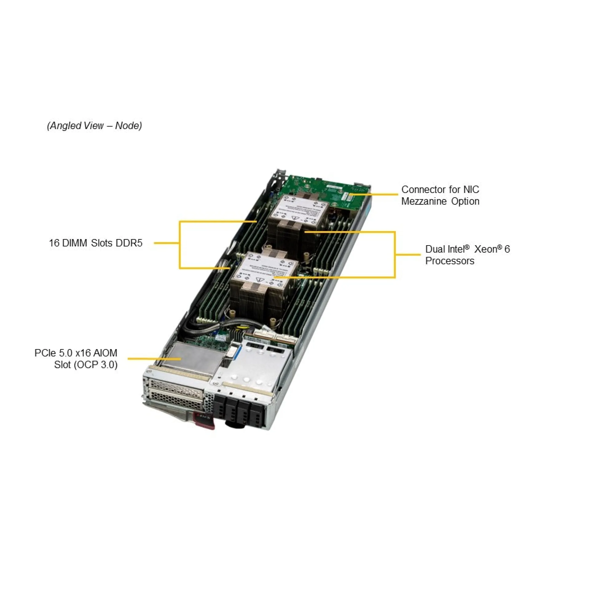 Supermicro SBI-422B-5NE14 angle view 