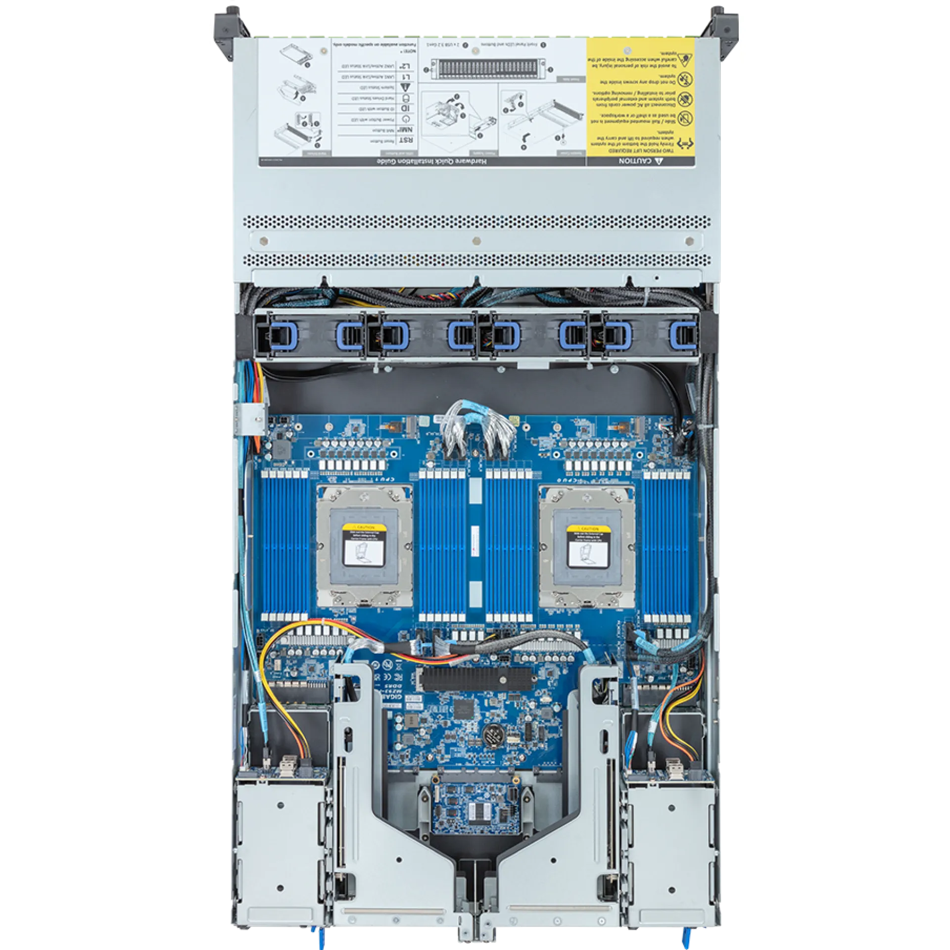 R283-Z92-AAJ3 Gigabyte top view Gigabyte R283-Z92-AAJ3 top view