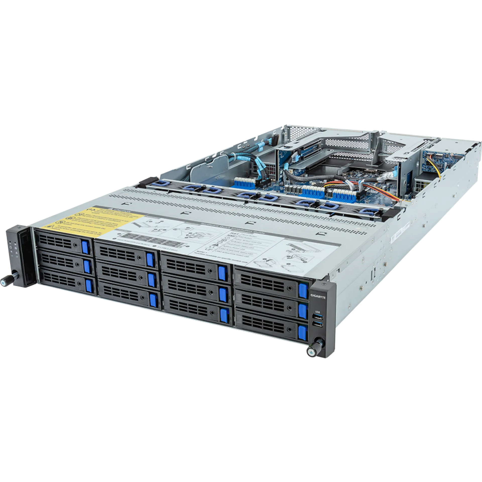 R283-Z91-AAV2 Gigabyte angle view Gigabyte R283-Z91-AAV2 angle view