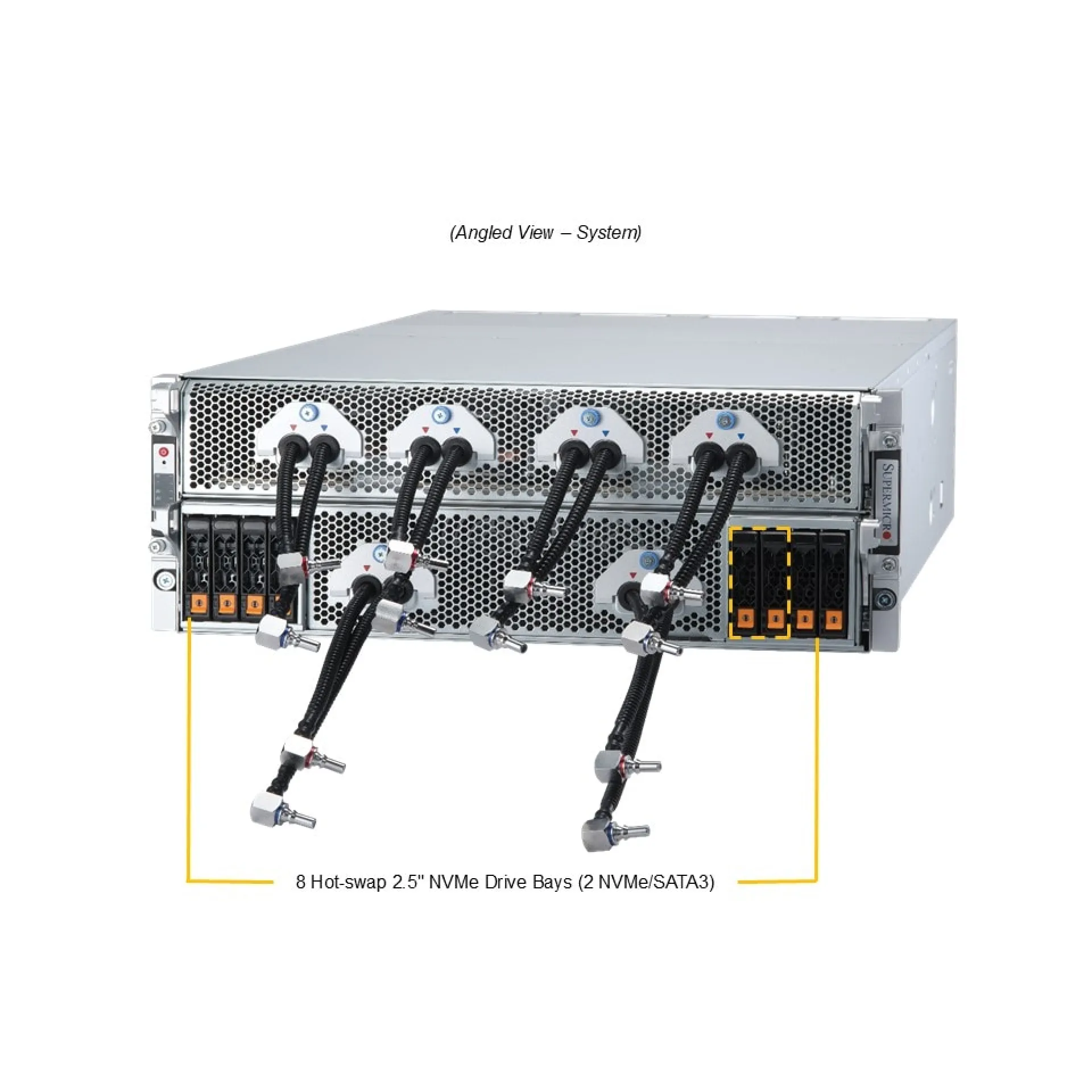 Supermicro AS-4125GS-TNMR2-LCC angle view 