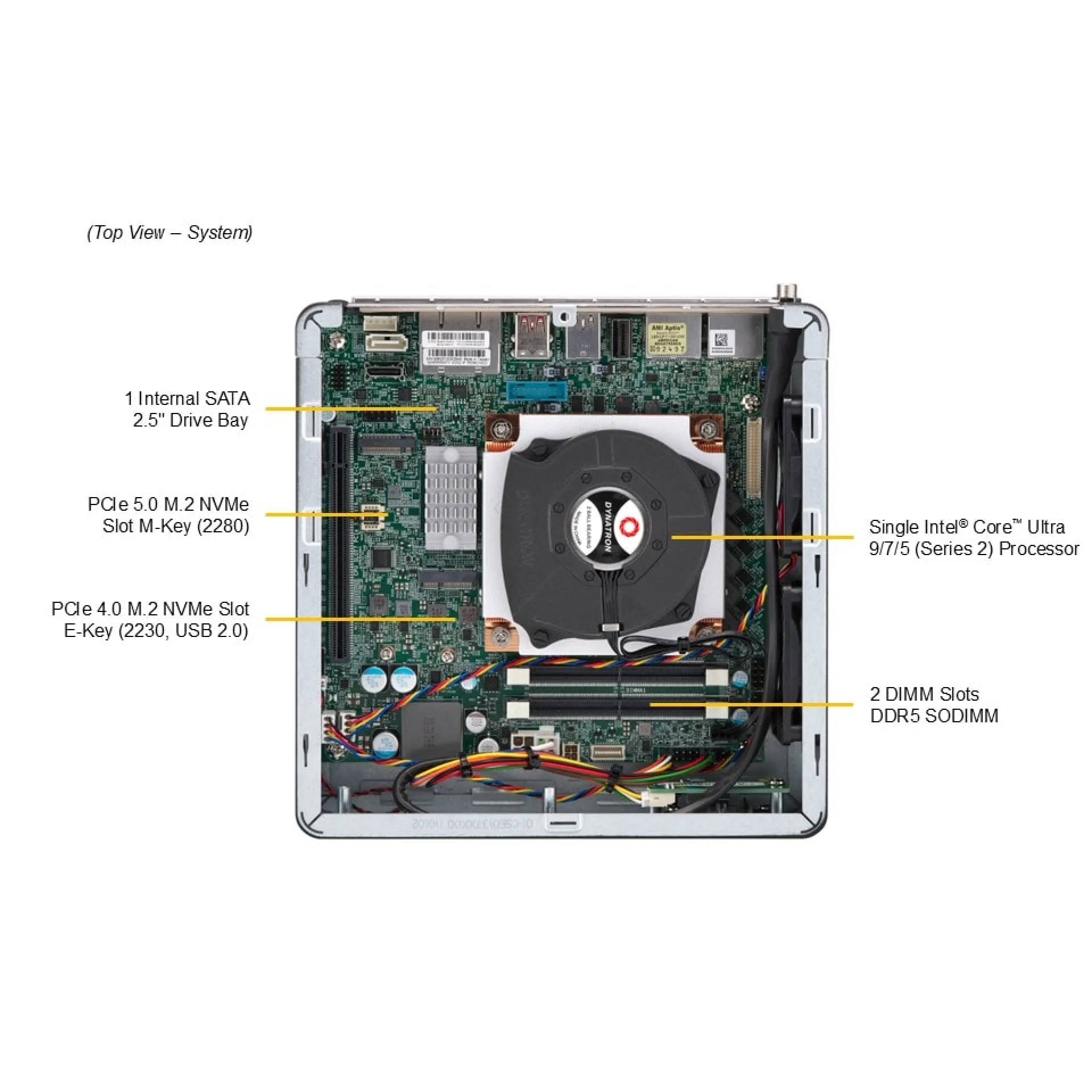 SYS-E201-14AR Supermicro top view Supermicro SYS-E201-14AR top view