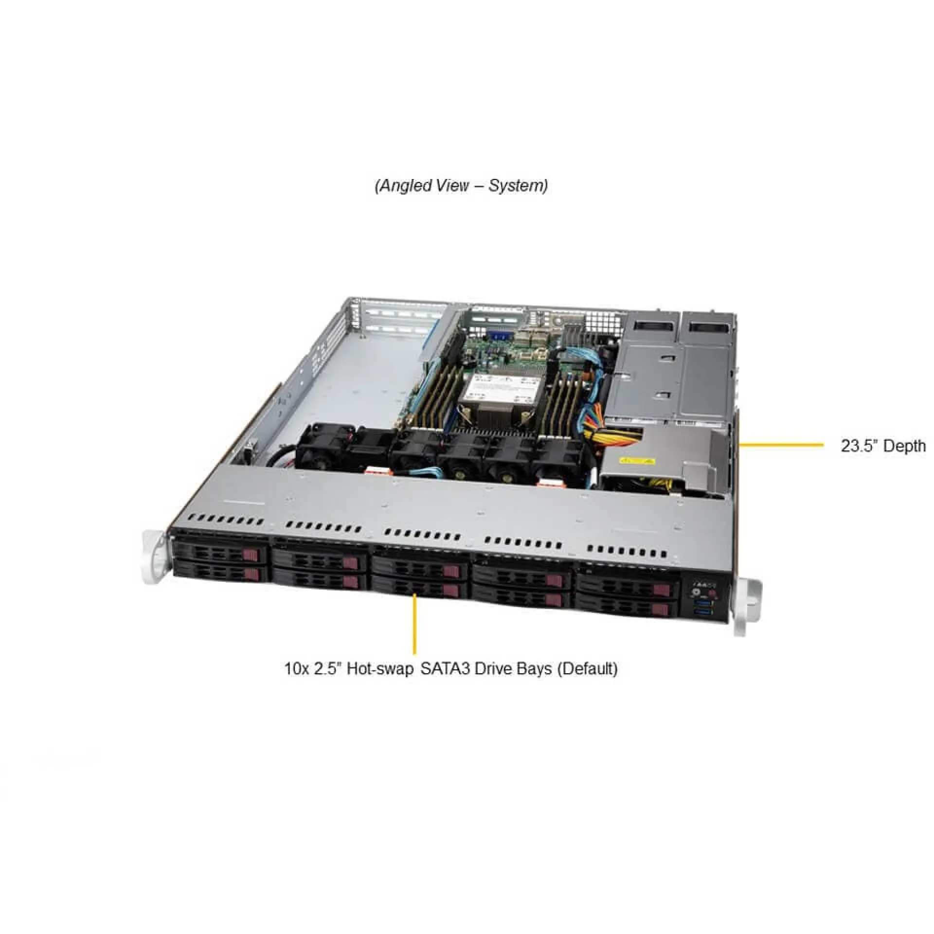 Supermicro SYS-110P-WTR angle view