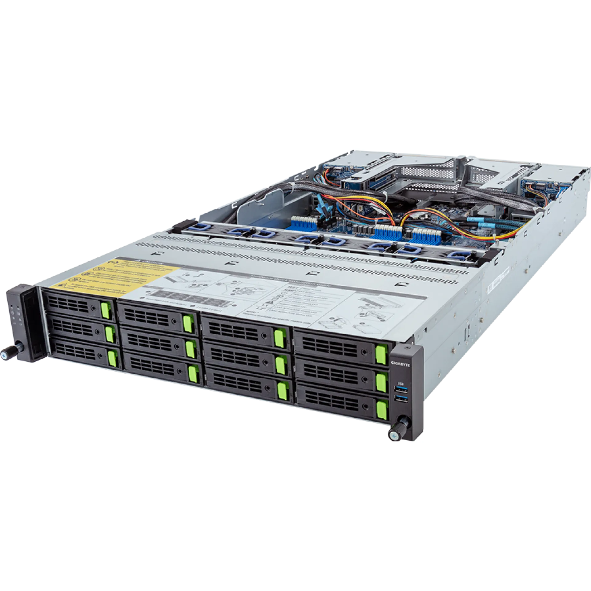 R283-Z90-AAV1 Gigabyte angle view Gigabyte R283-Z90-AAV1 angle view