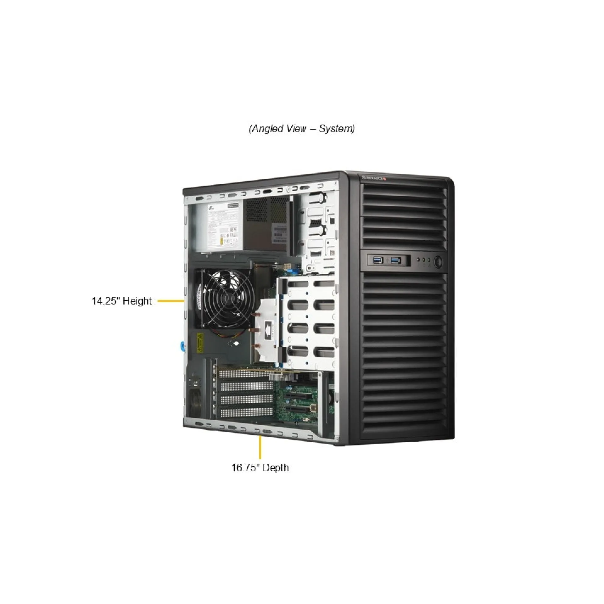 SYS-531R-I Supermicro angle view Supermicro SYS-531R-I angle view