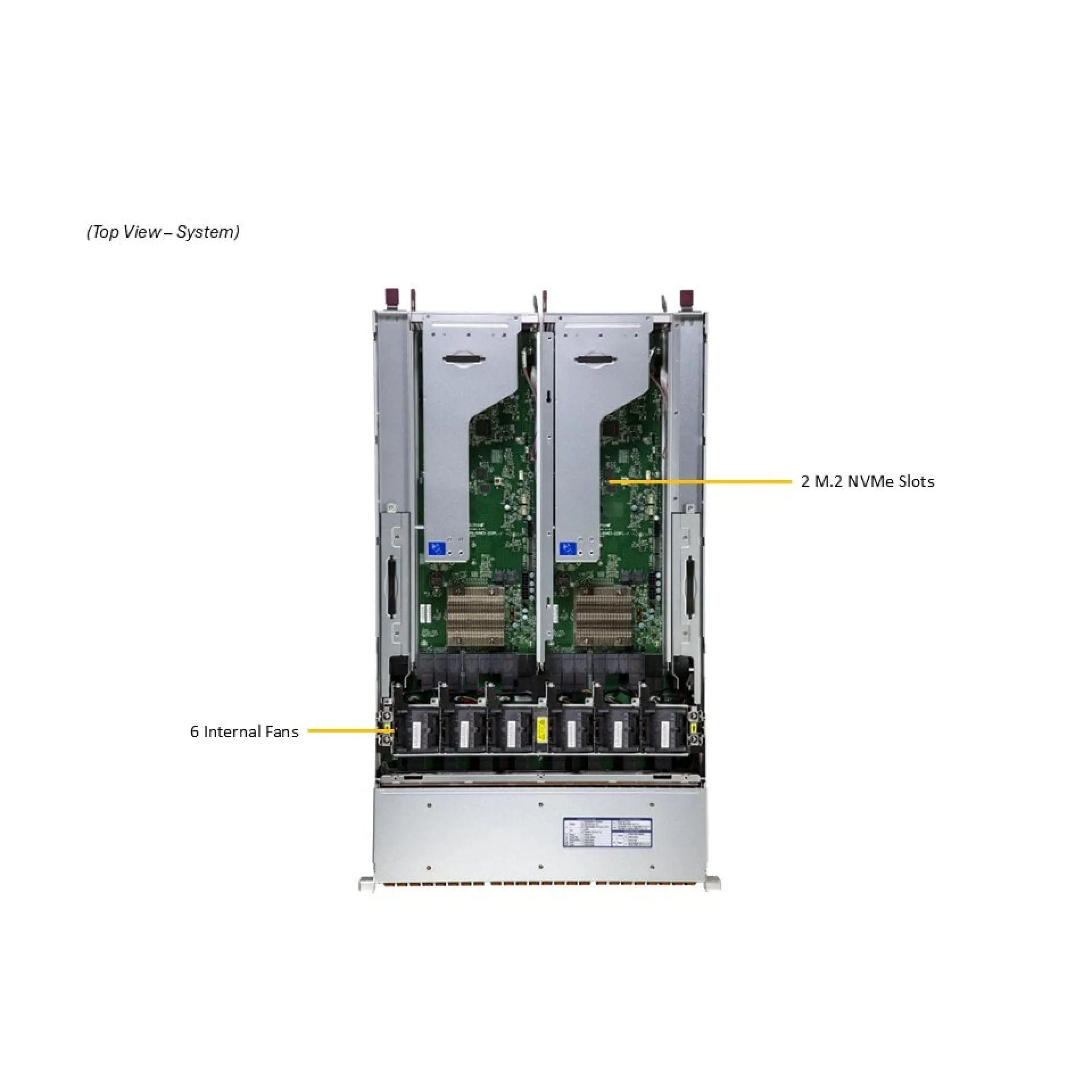 SSG-229J-5BU24JBF Supermicro top view Supermicro SSG-229J-5BU24JBF top view