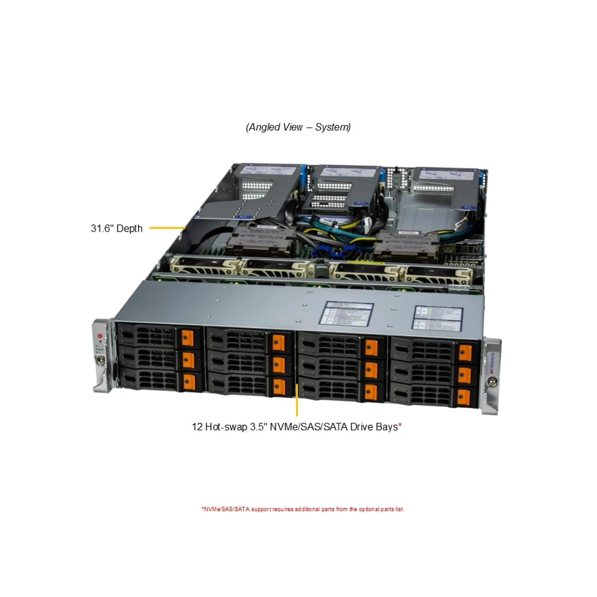AS-2025HS-TNR Supermicro angle view Supermicro AS-2025HS-TNR angle view