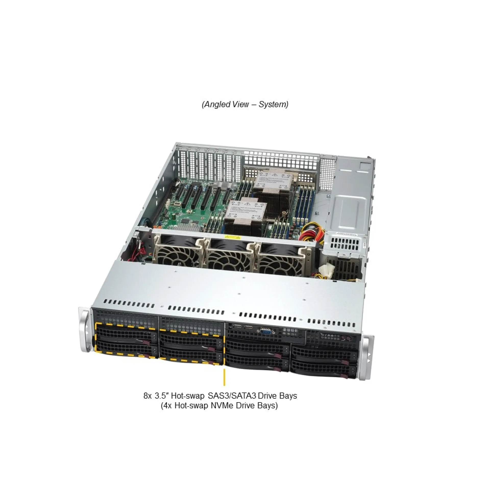 SYS-621P-TR Supermicro angle view Supermicro SYS-621P-TR angle view