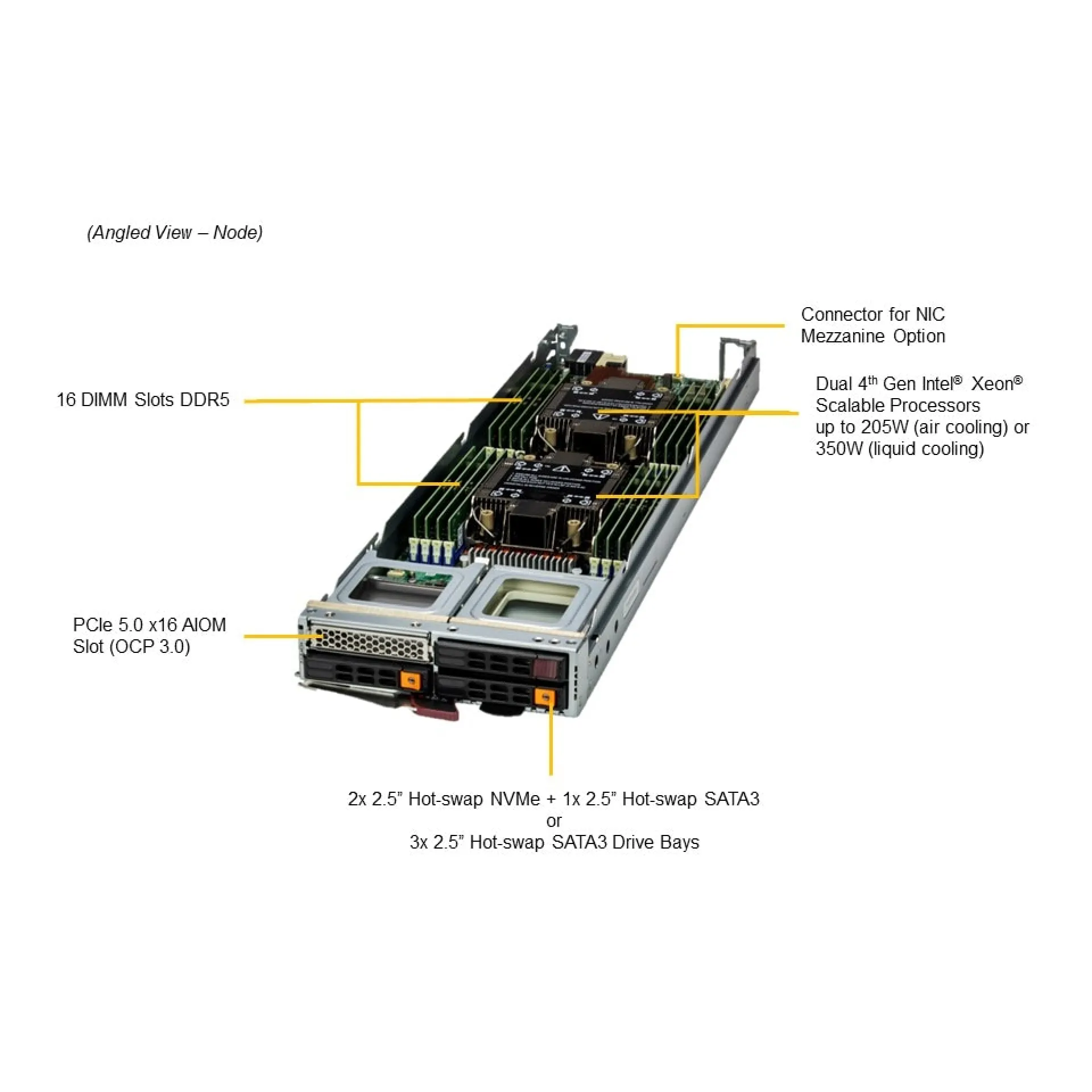 SBI-421E-1T3N | Supermicro Dual Xeon Scalable 5th Gen Xeon Scalable 4th Gen Intel® Xeon® CPU Max Series 8U Blade Server SBI-421E-1T3N | Supermicro Dual Xeon Scalable 5th Gen Xeon Scalable 4th Gen Intel® Xeon® CPU Max Series 8U Blade Server