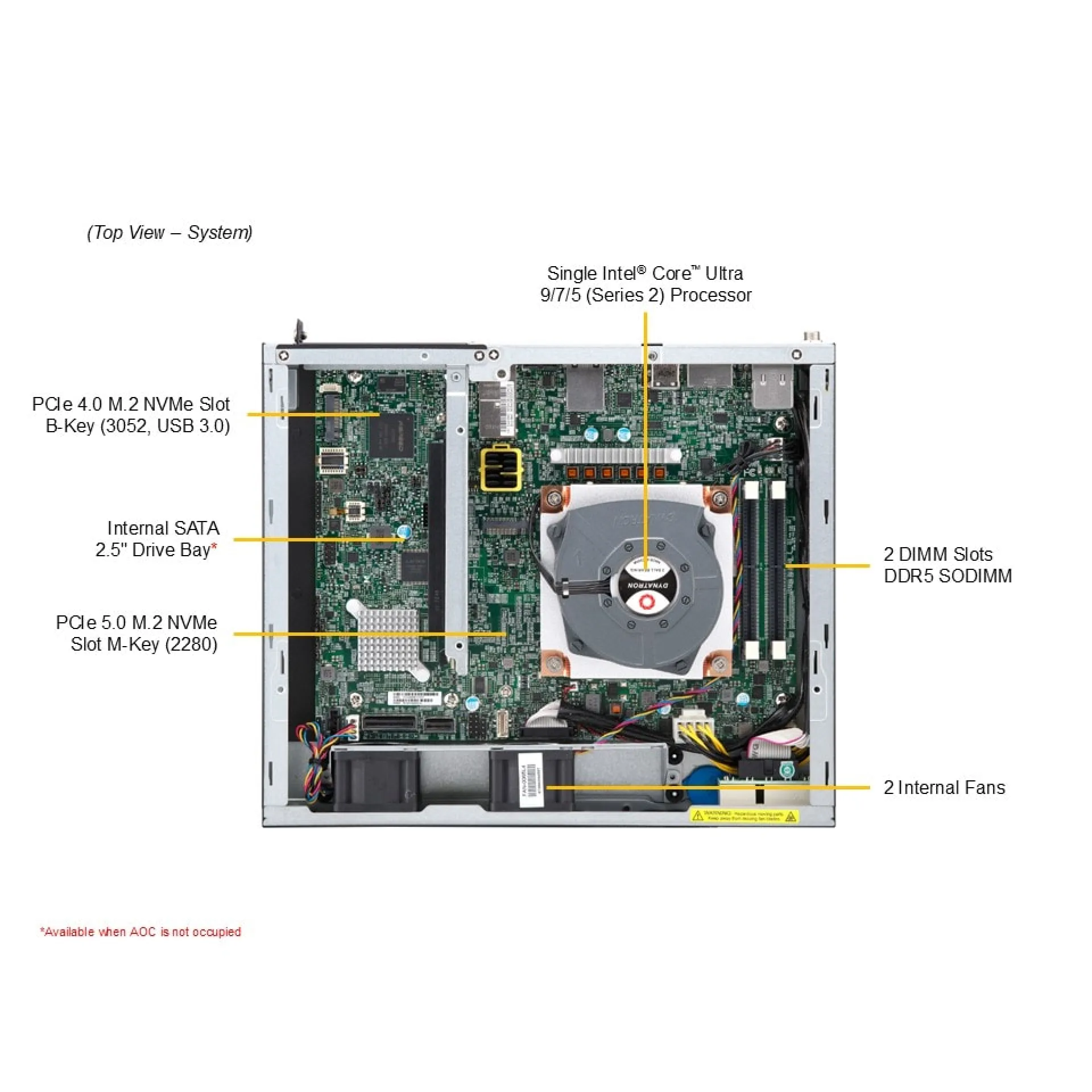 SYS-E300-14AR Supermicro top view Supermicro SYS-E300-14AR top view