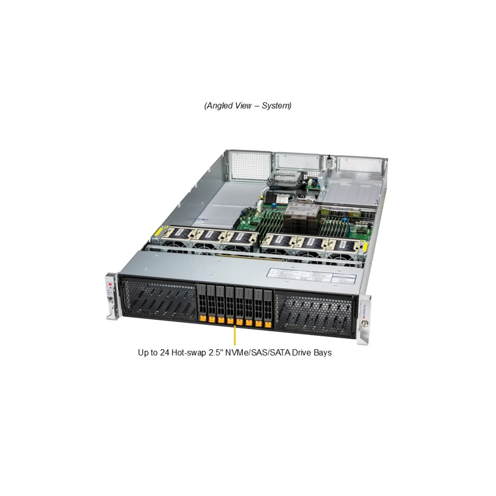 SYS-212H-TN Supermicro angle view Supermicro SYS-212H-TN angle view