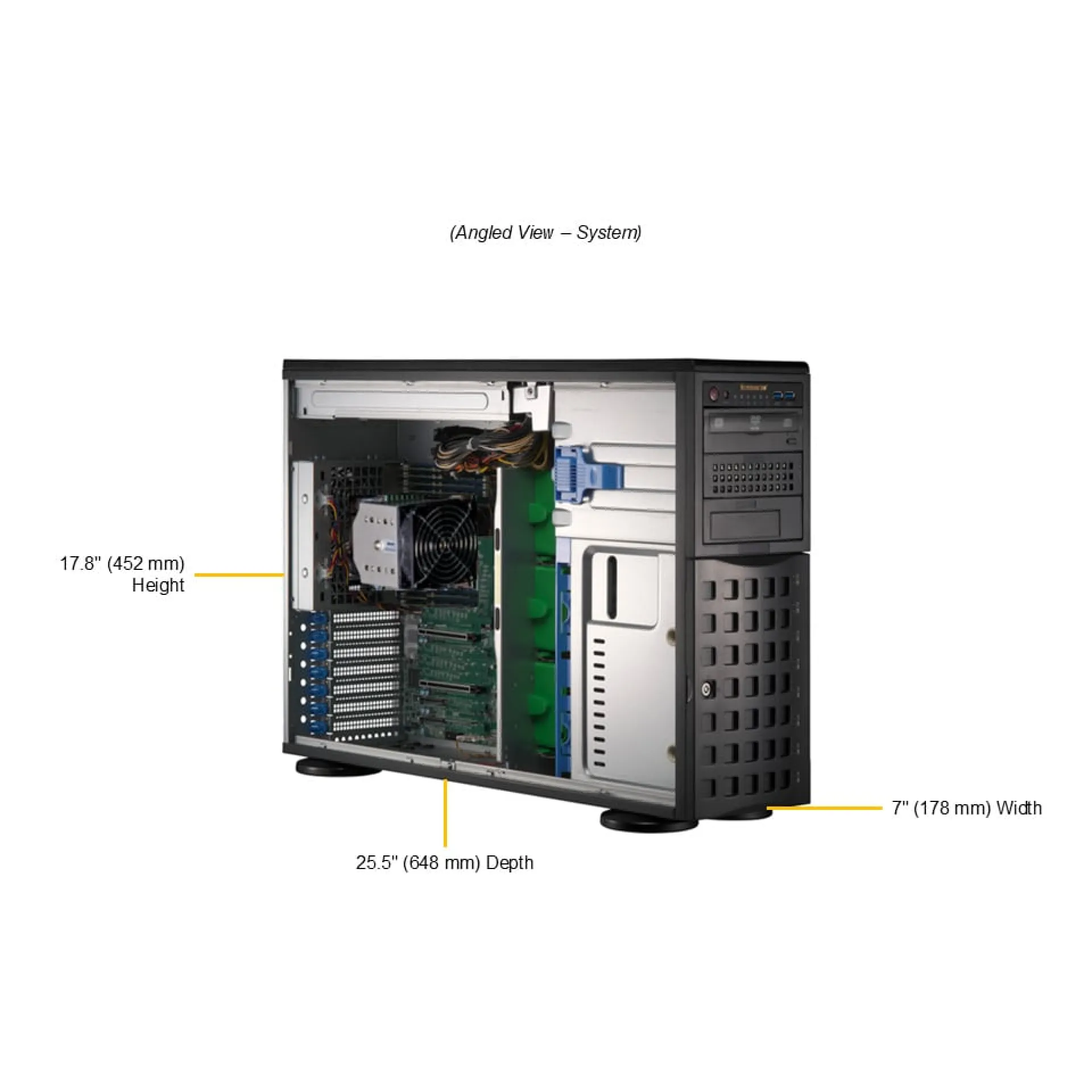 SYS-542T-2R Supermicro angle view Supermicro SYS-542T-2R angle view