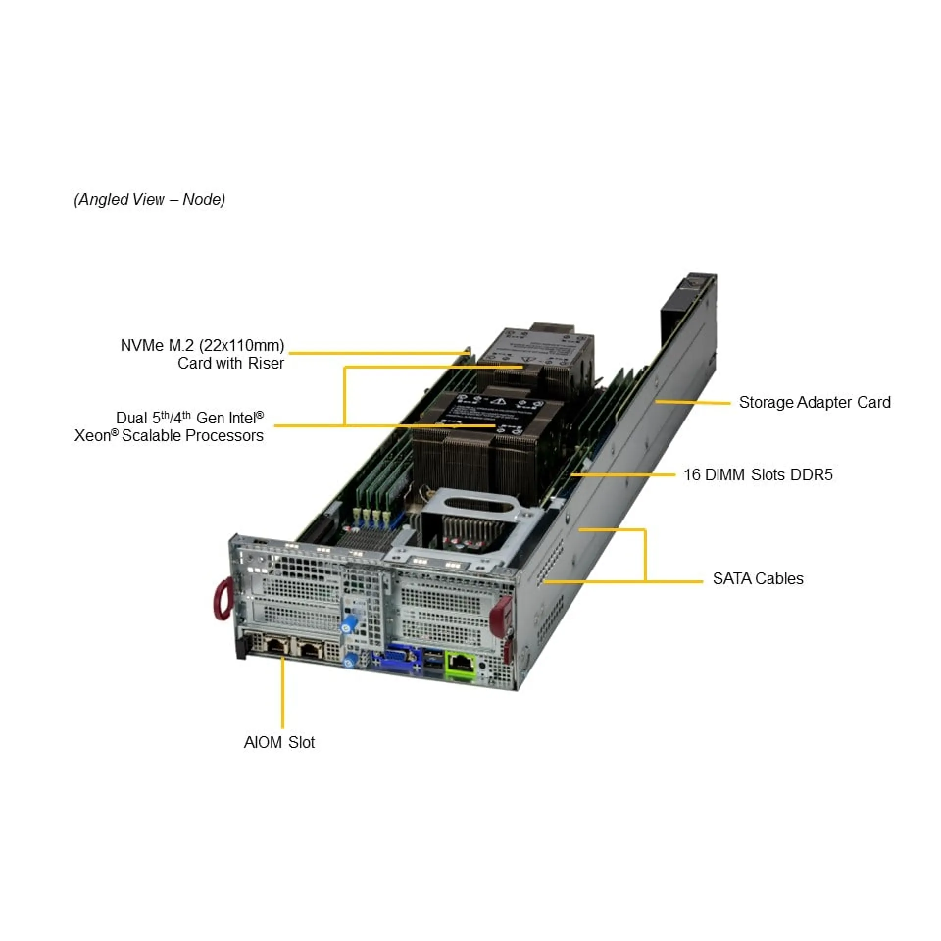 SYS-221BT-DNTR Supermicro angle view Supermicro SYS-221BT-DNTR angle view