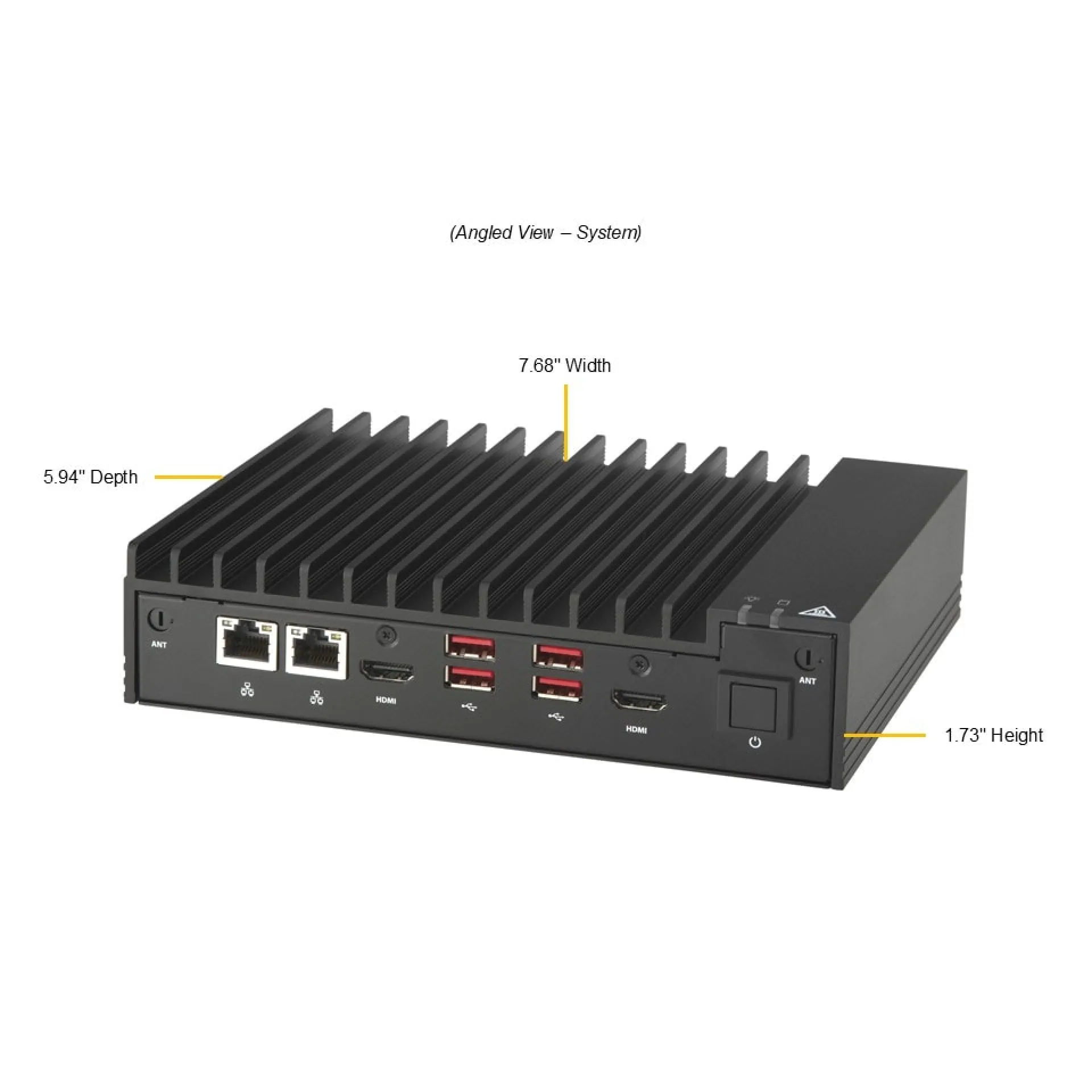 SYS-E100-14AM-H Supermicro angle view Supermicro SYS-E100-14AM-H angle view
