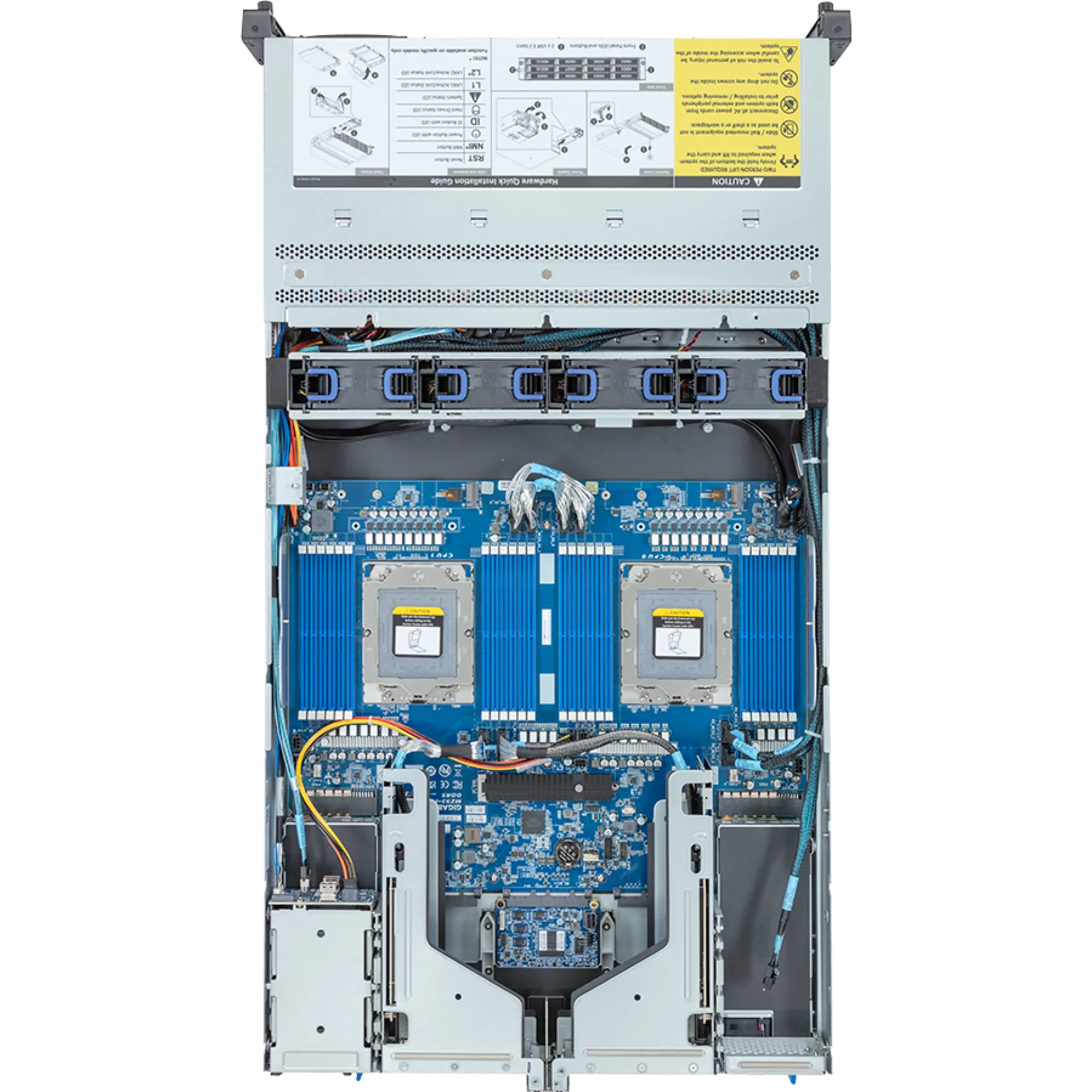 R283-Z91-AAV2 Gigabyte top view Gigabyte R283-Z91-AAV2 top view