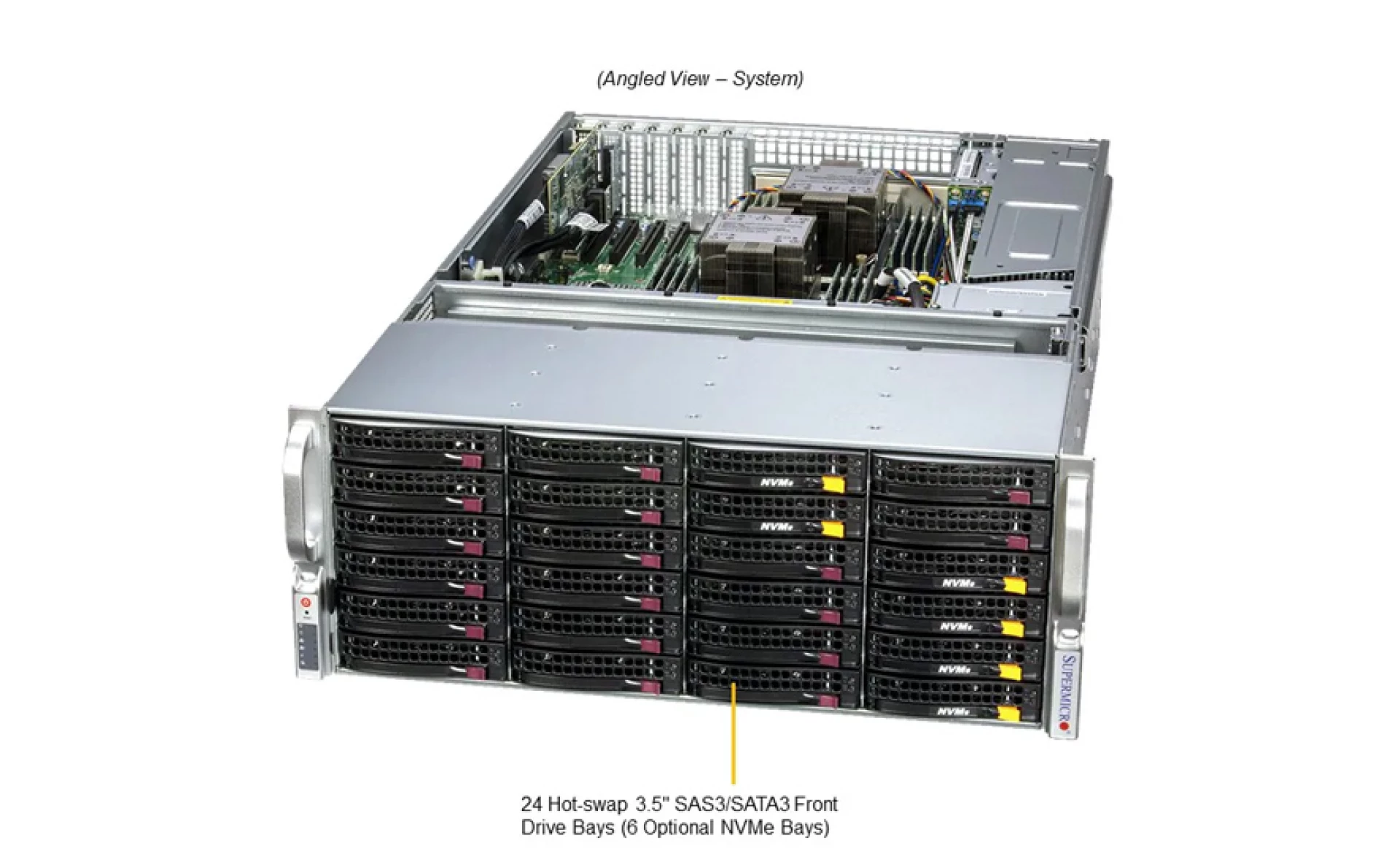 SSG-641E-E1CR36H Supermicro angle view Supermicro SSG-641E-E1CR36H angle view