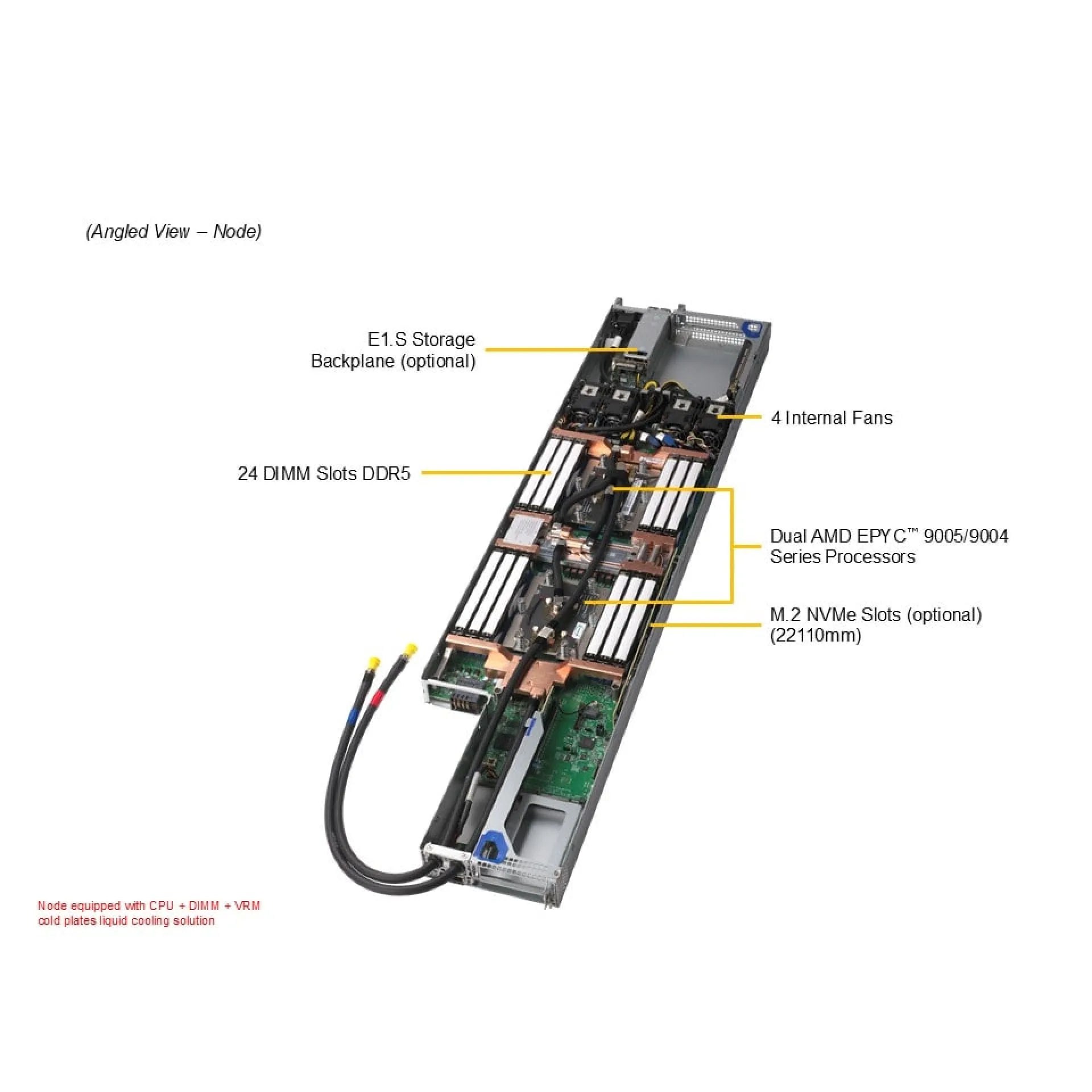 AS-2126FT-HE-ALC Supermicro angle view Supermicro AS-2126FT-HE-ALC angle view