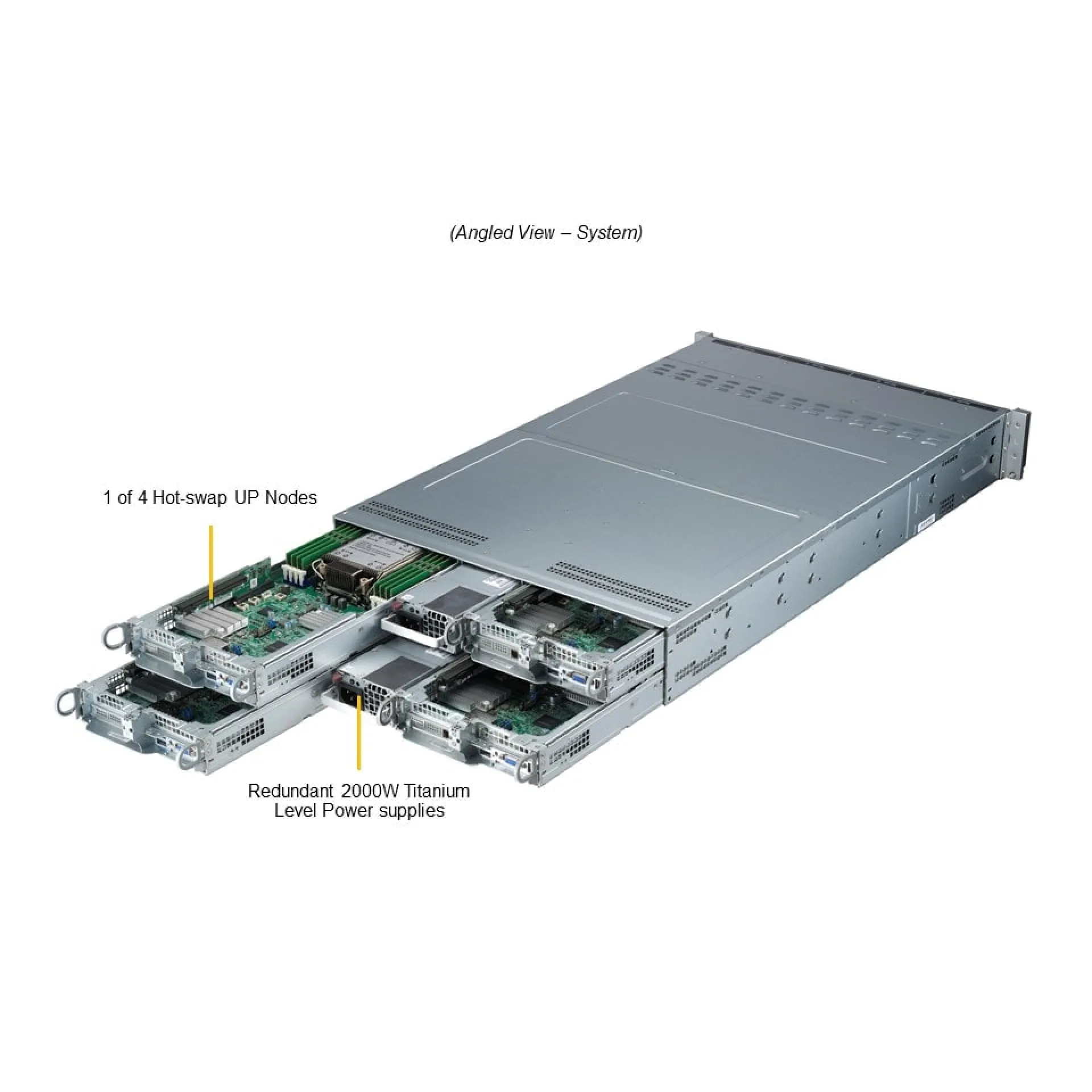 SYS-211TP-HPTR Supermicro angle view Supermicro SYS-211TP-HPTR angle view