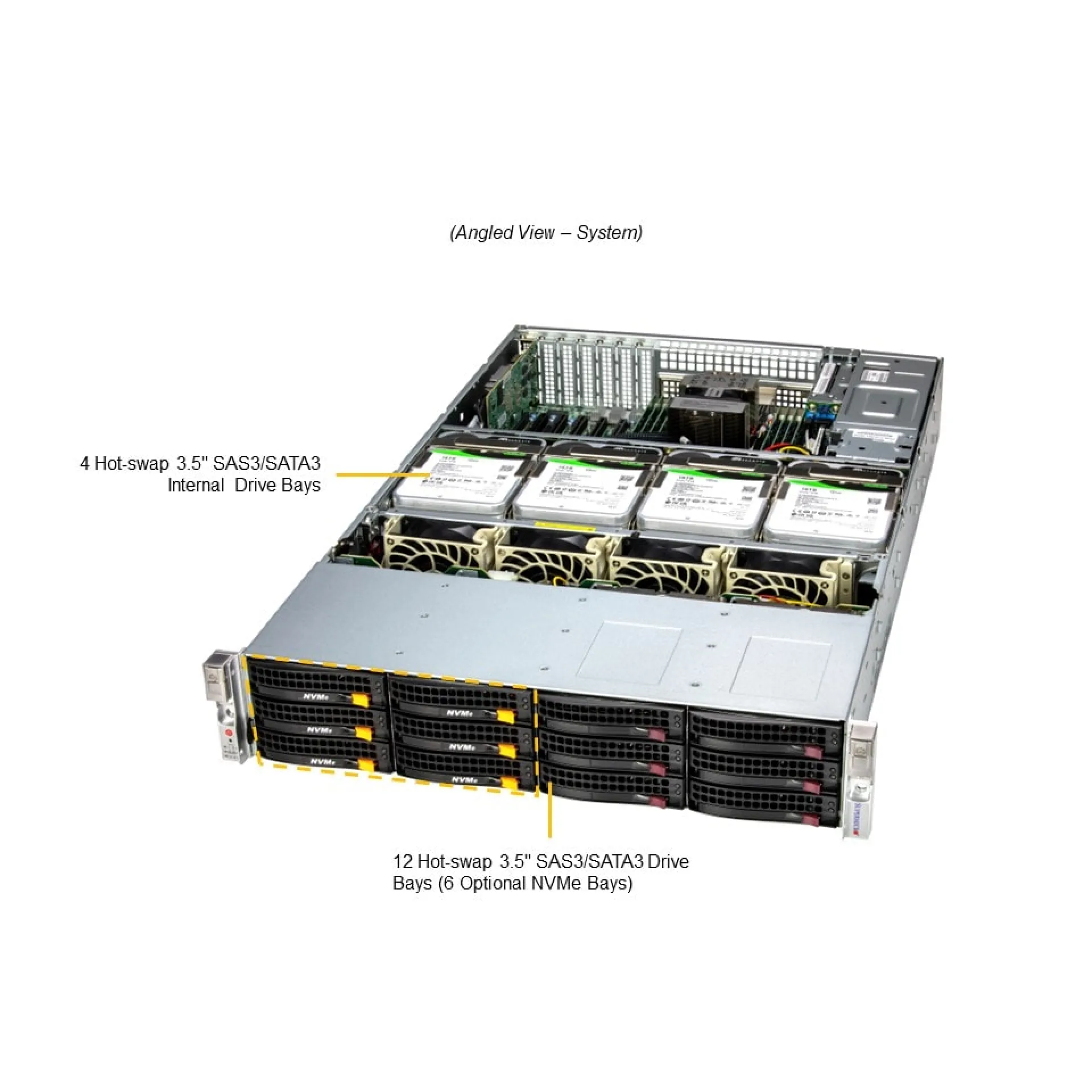 SSG-621E-ACR16L Supermicro angle view Supermicro SSG-621E-ACR16L angle view