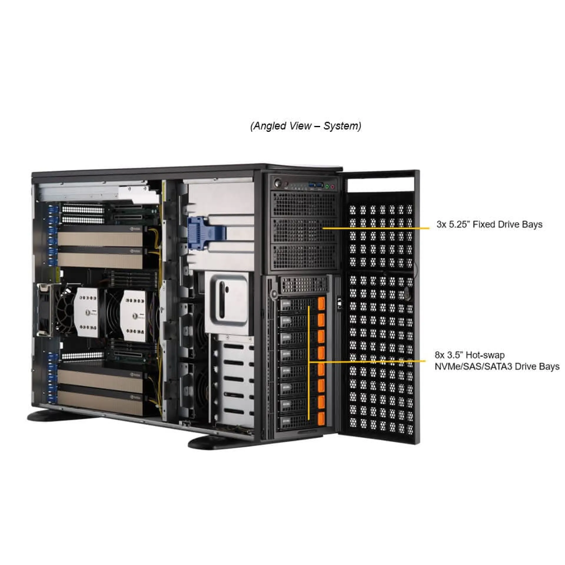 SYS-741GE-TNRT Supermicro angle view Supermicro SYS-741GE-TNRT angle view