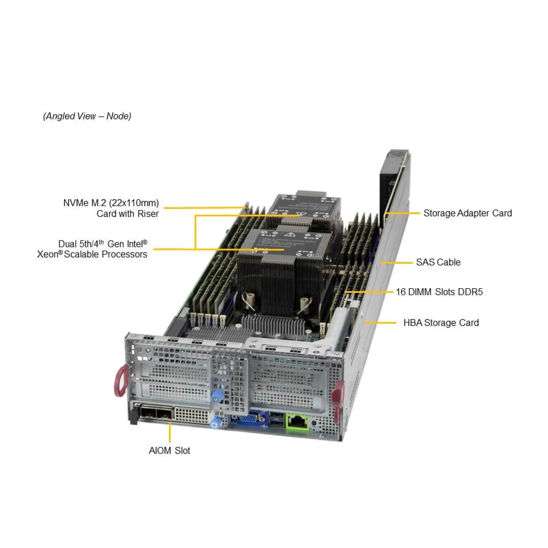 SYS-621BT-DNC8R Supermicro angle view Supermicro SYS-621BT-DNC8R angle view