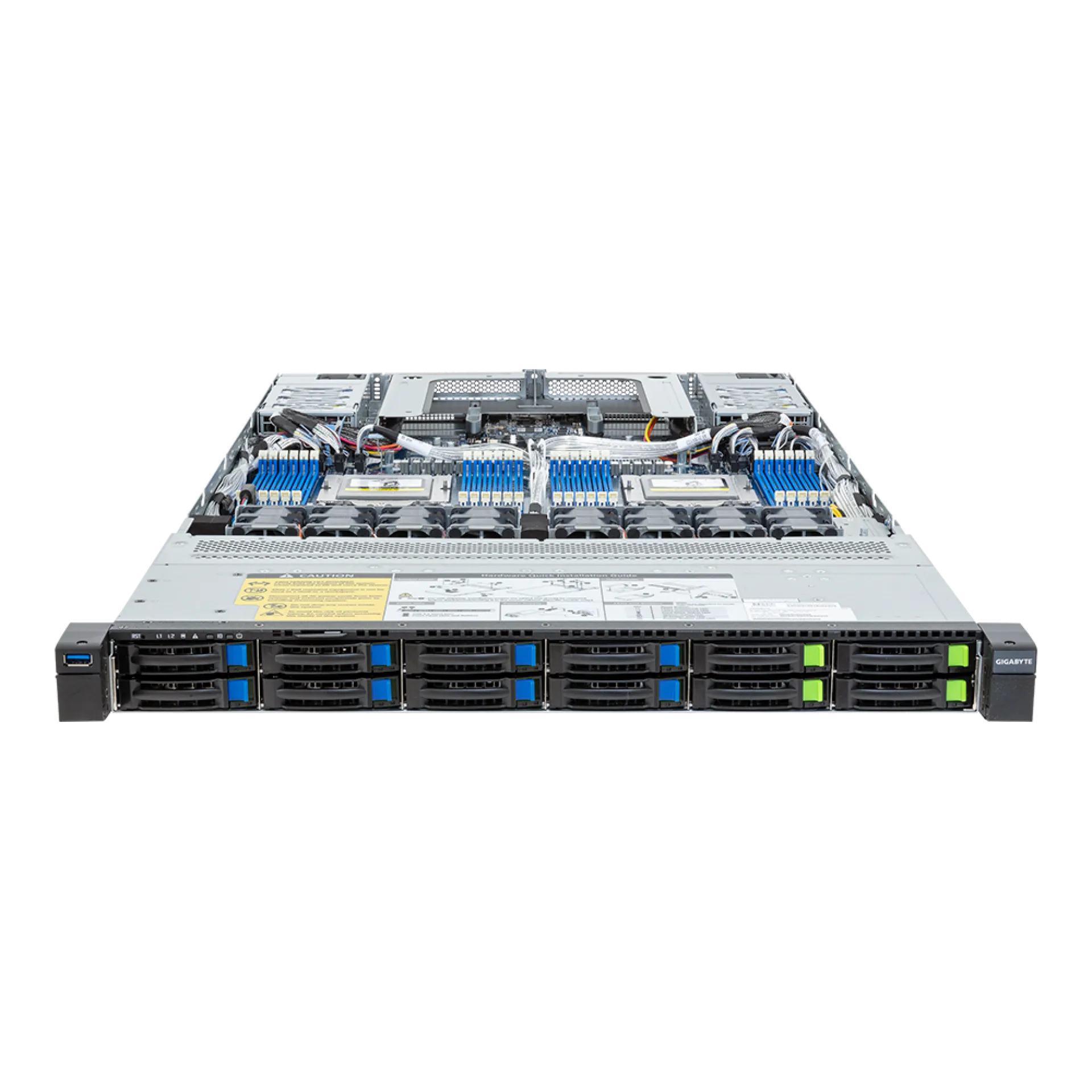 R183-Z94-AAV2 Gigabyte front view Gigabyte R183-Z94-AAV2 front view