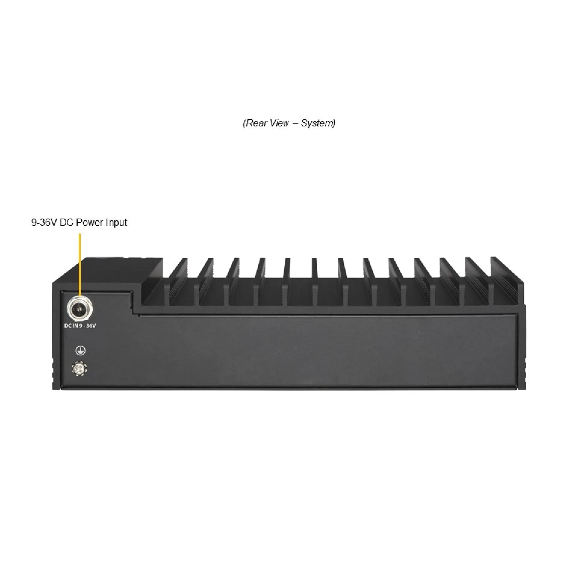 Supermicro SYS-E100-14AM-L rear view 