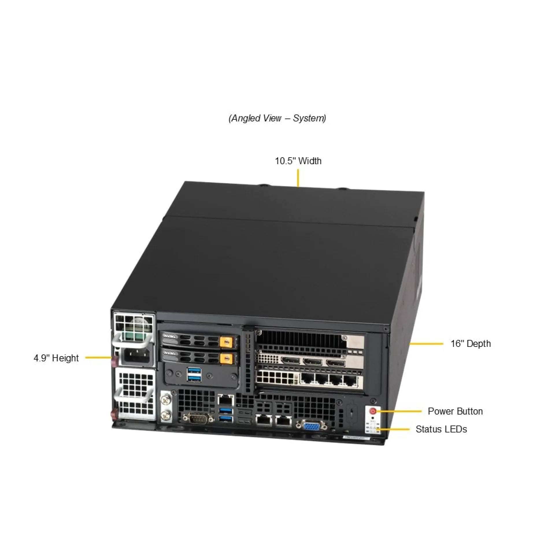 SYS-E403-14B-FRN2T Supermicro angle view Supermicro SYS-E403-14B-FRN2T angle view