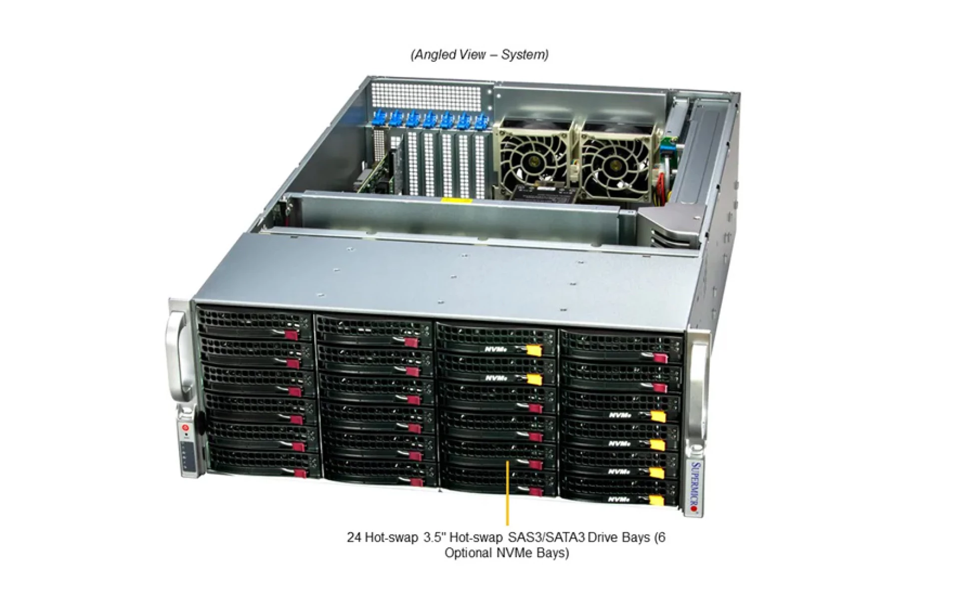 SSG-641E-E1CR24H Supermicro angle view Supermicro SSG-641E-E1CR24H angle view