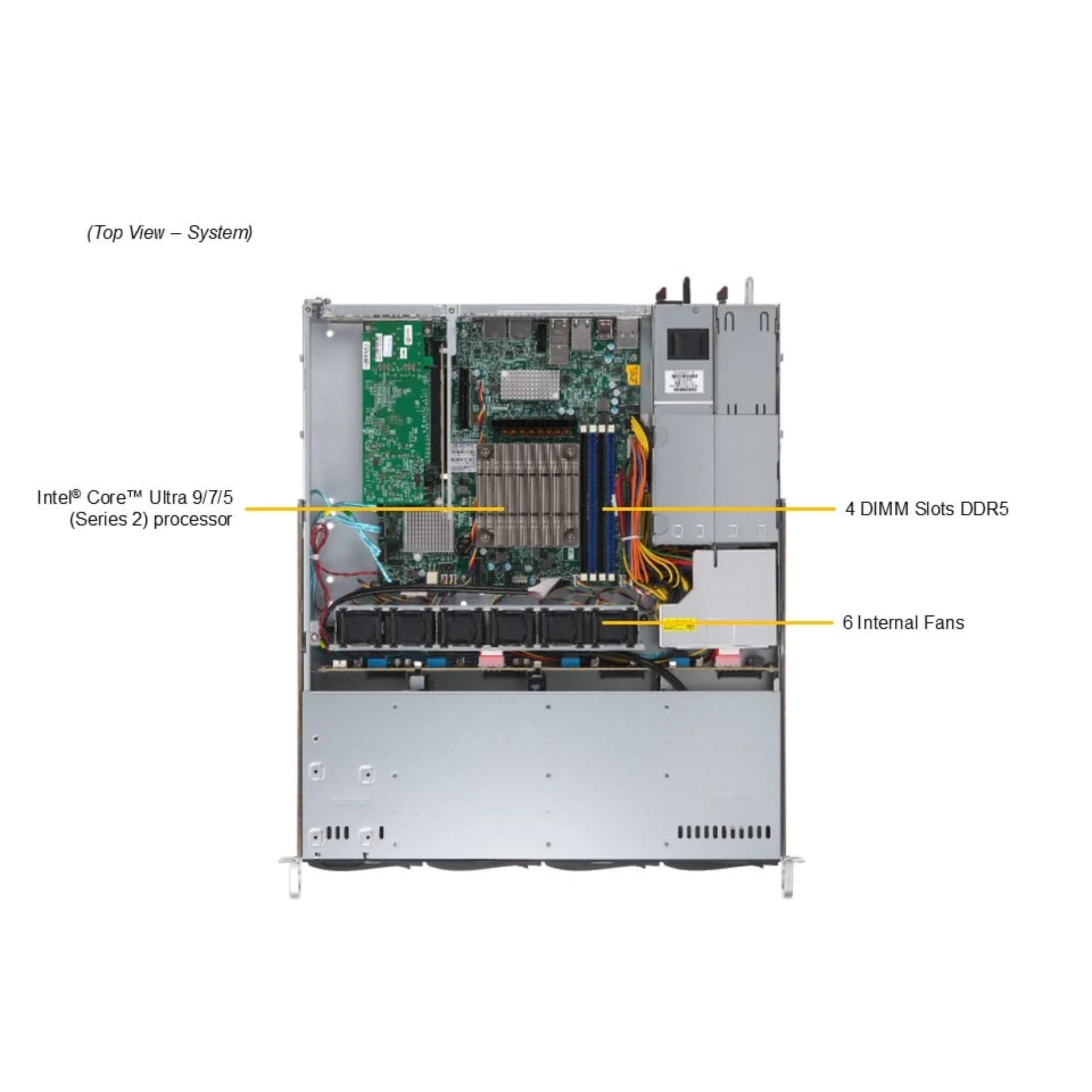 Supermicro SYS-512AR-N4T top view 