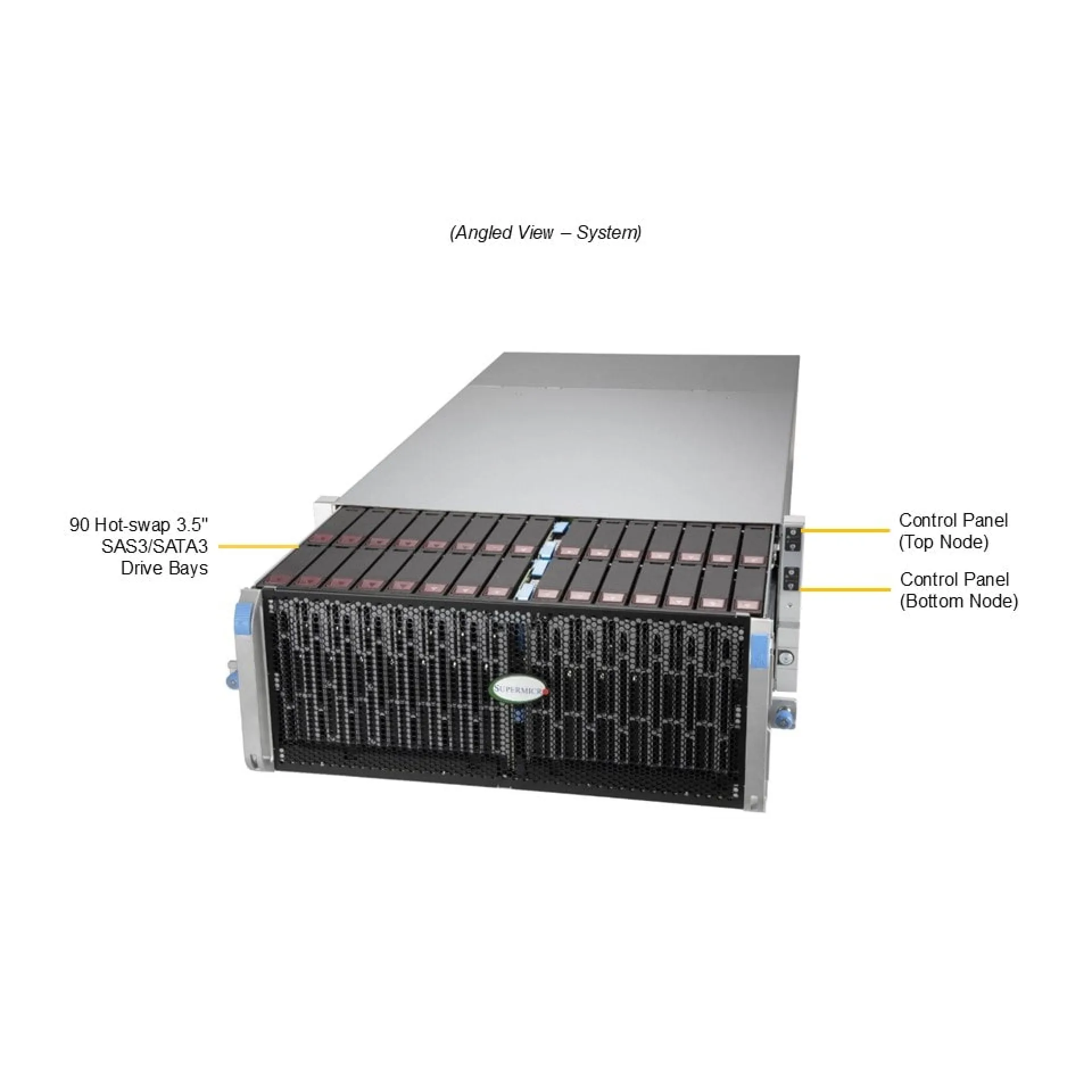 Supermicro SSG-542B-DE1CR90 angle view 