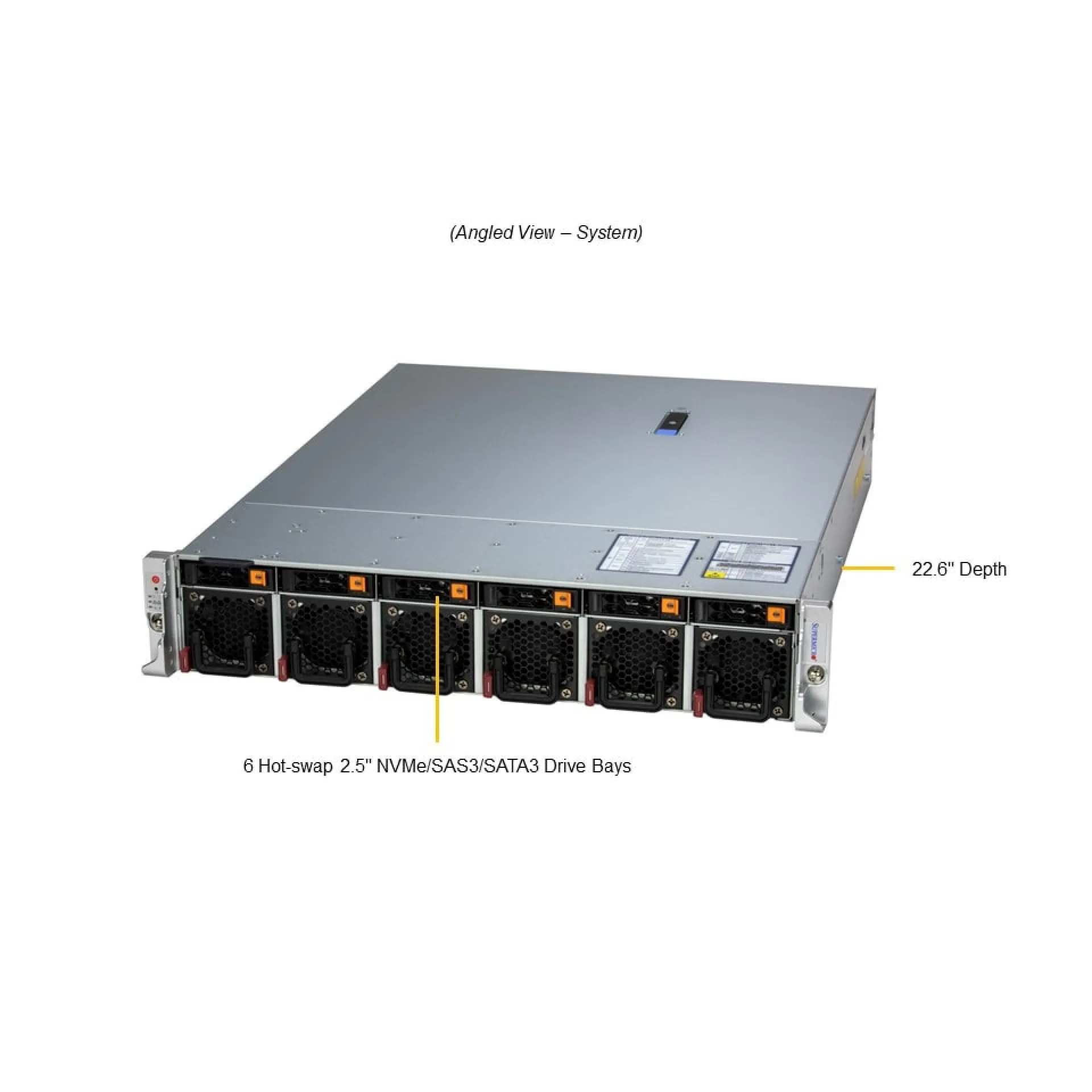 SYS-221HE-TNR Supermicro angle view Supermicro SYS-221HE-TNR angle view