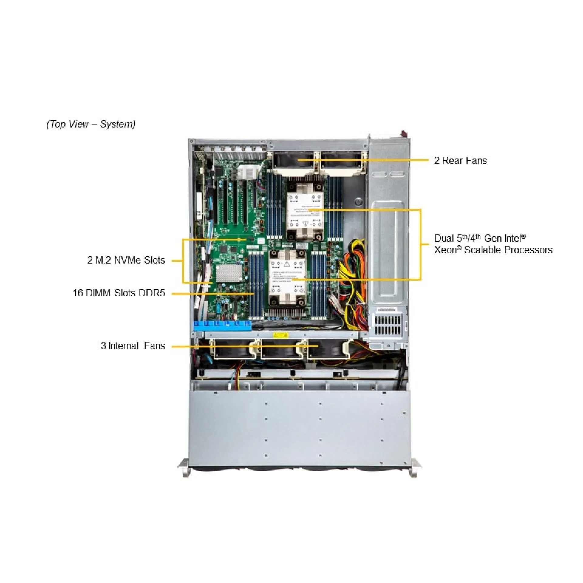 SSG-631E-E1CR16L Supermicro top view Supermicro SSG-631E-E1CR16L top view