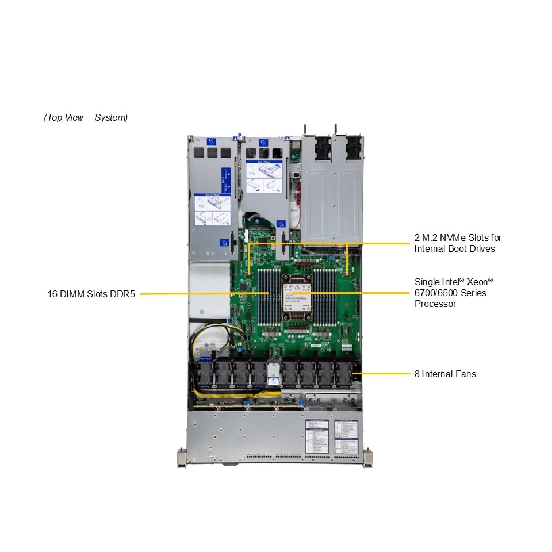 SYS-112H-TN Supermicro top view Supermicro SYS-112H-TN top view