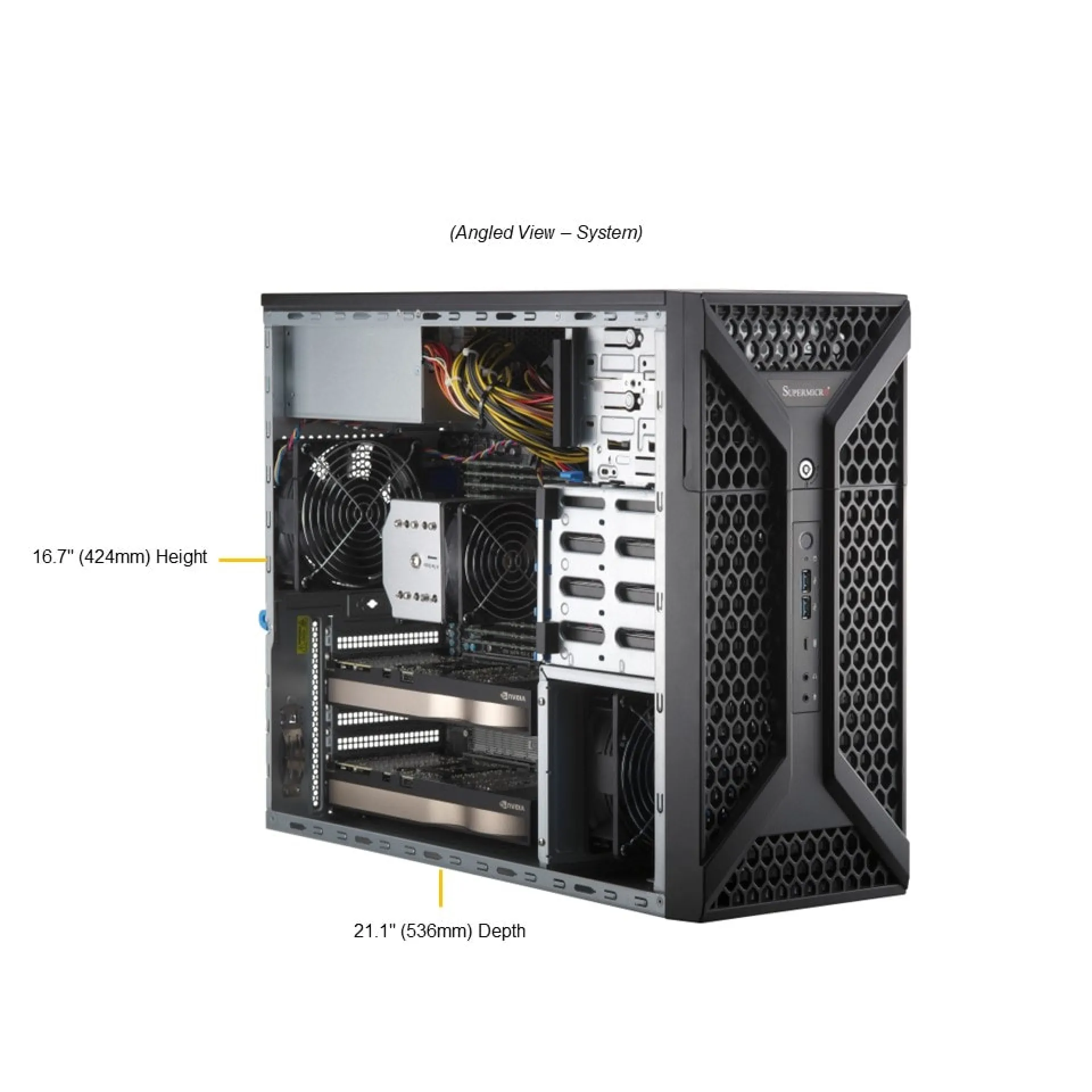 SYS-531A-I Supermicro angle view Supermicro SYS-531A-I angle view