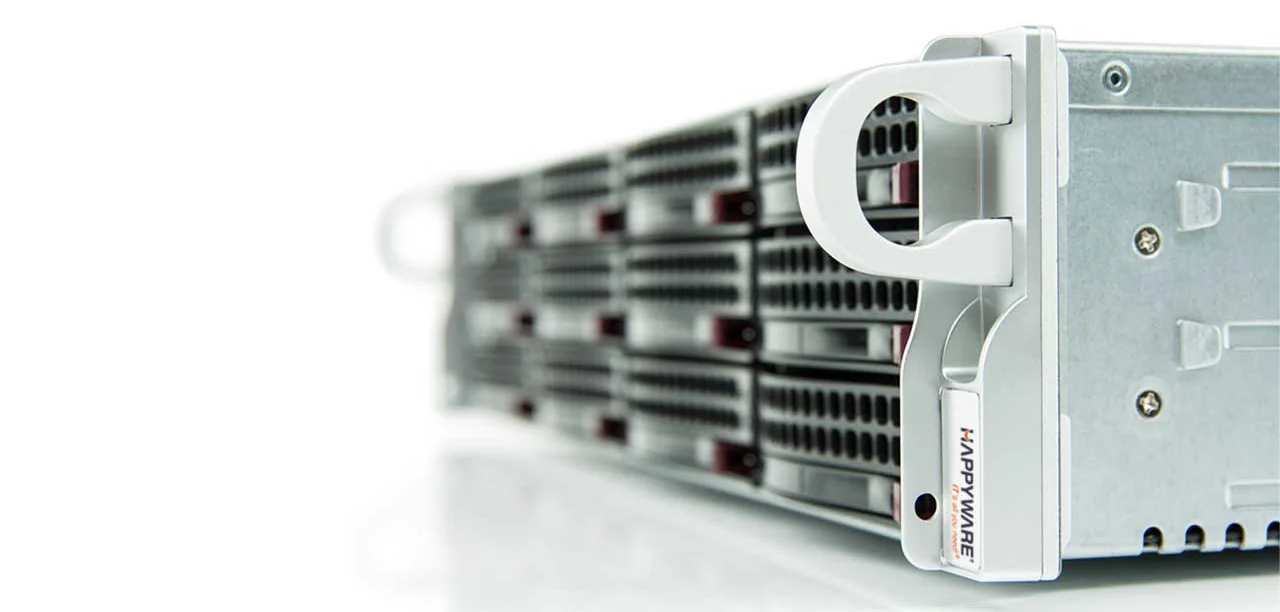 Angle photo of a Happyware server Angle photo of a Happyware server