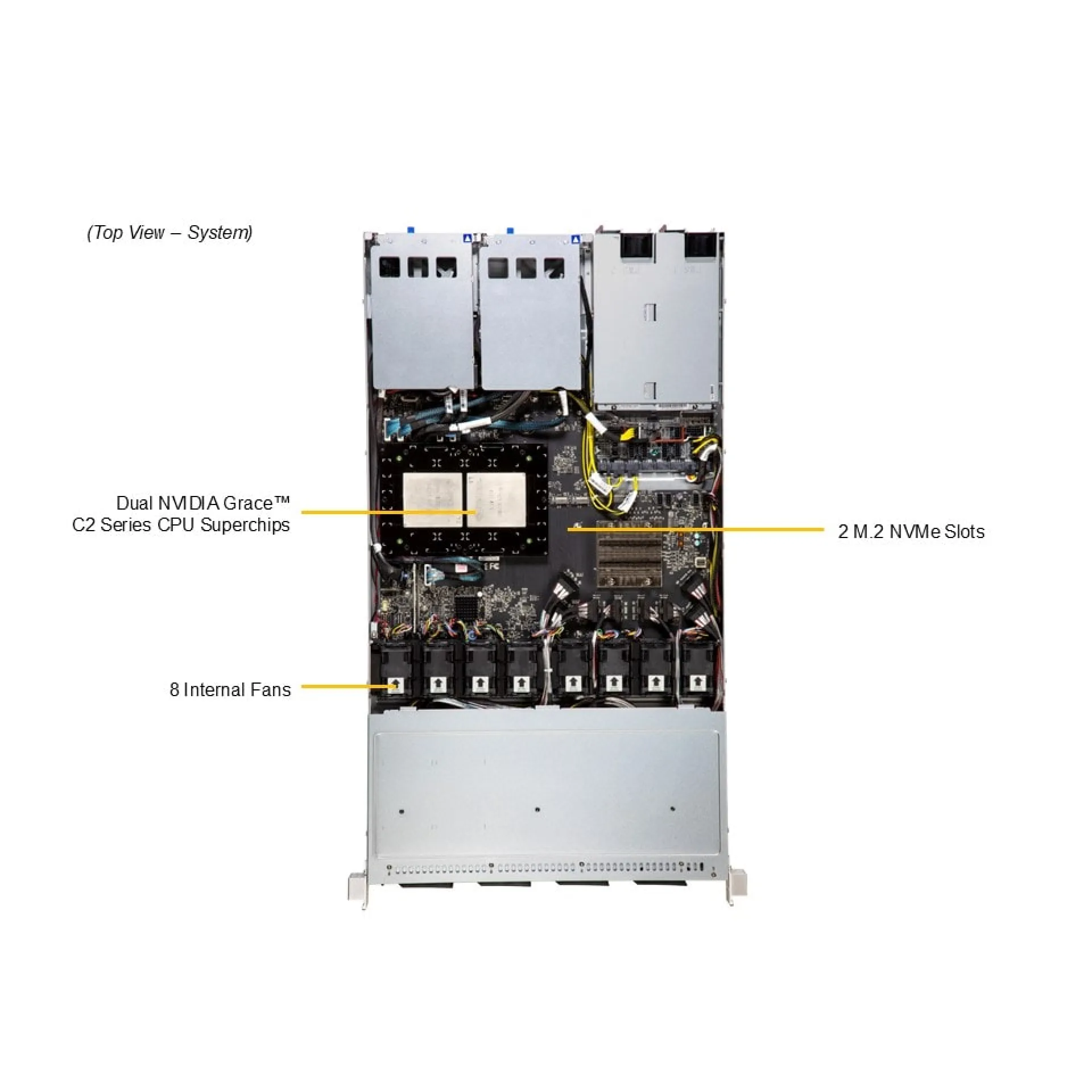Supermicro ARS-121L-NE316R top view 