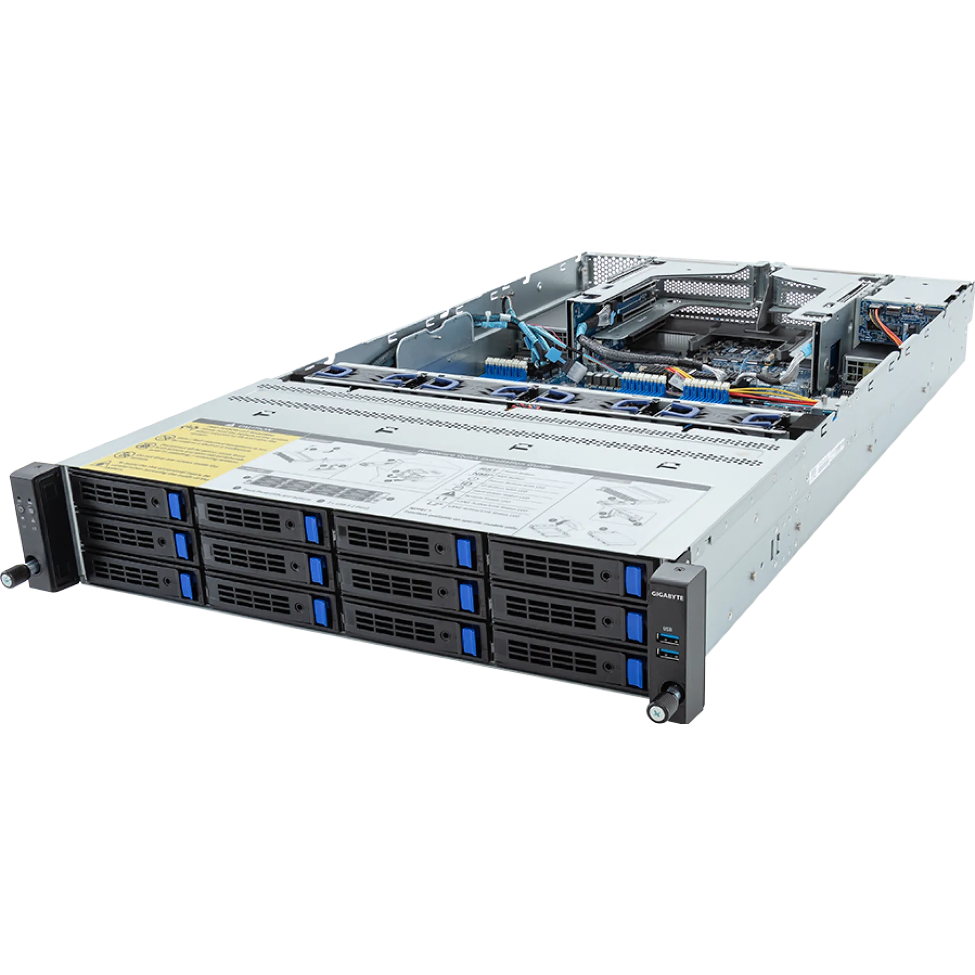R283-Z90-AAV3 Gigabyte angle view Gigabyte R283-Z90-AAV3 angle view