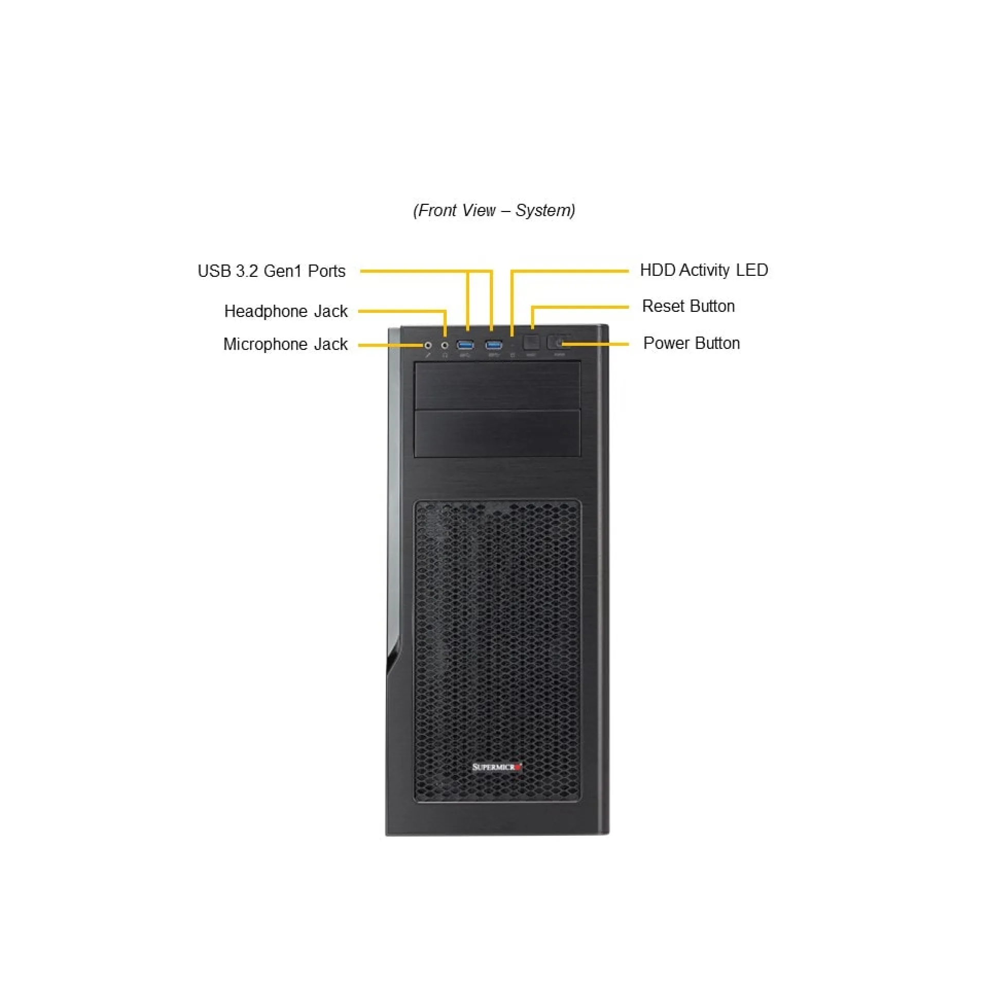 SYS-531AD-I Supermicro front view Supermicro SYS-531AD-I front view