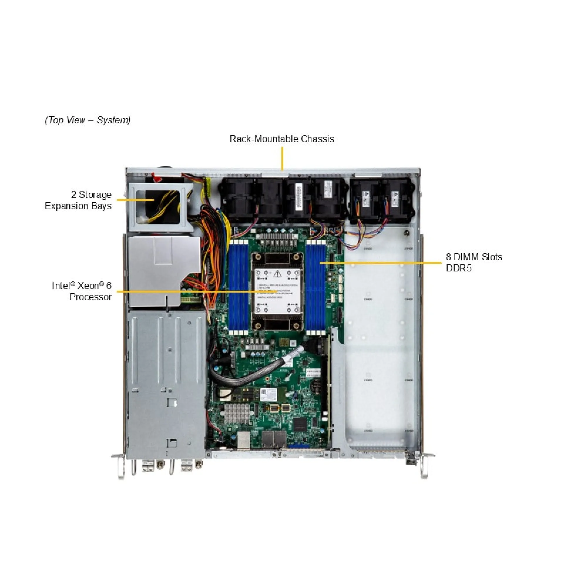 SYS-112B-FDWR Supermicro top view Supermicro SYS-112B-FDWR top view