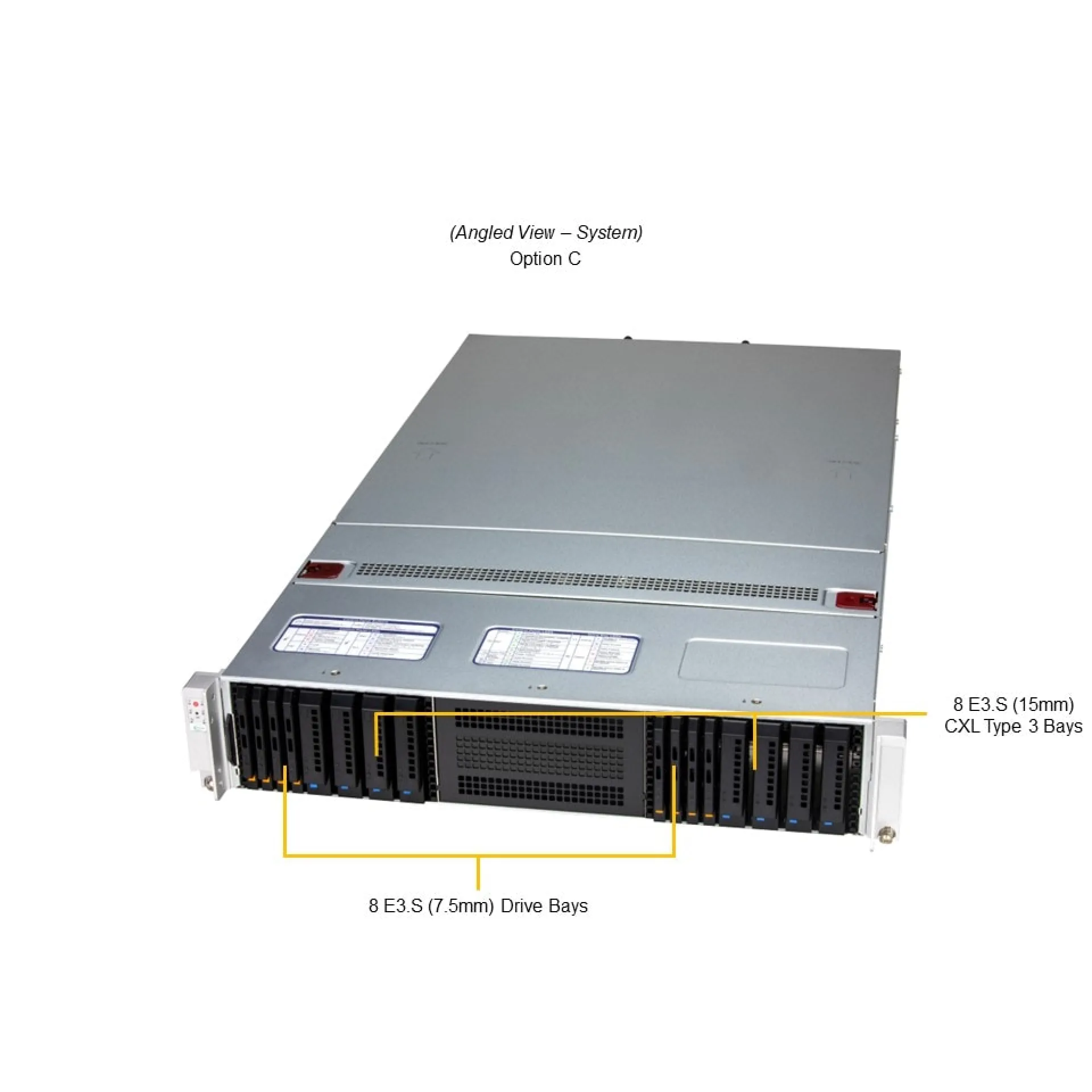 SSG-222B-NE3X24R Supermicro angle view Supermicro SSG-222B-NE3X24R angle view