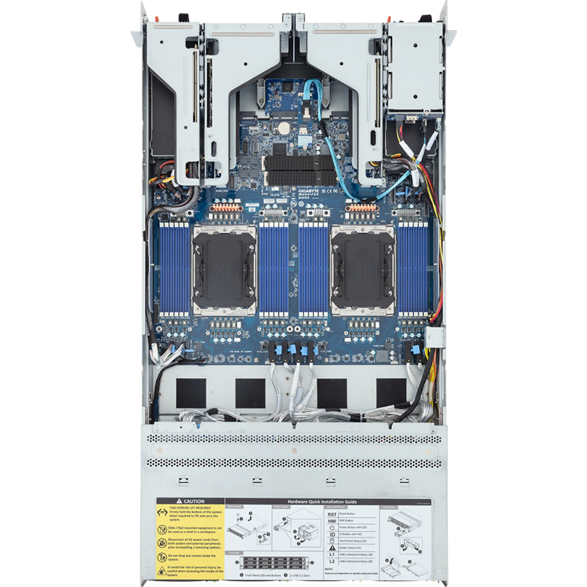 R284-A90-IAL1 Gigabyte top view Gigabyte R284-A90-IAL1 top view