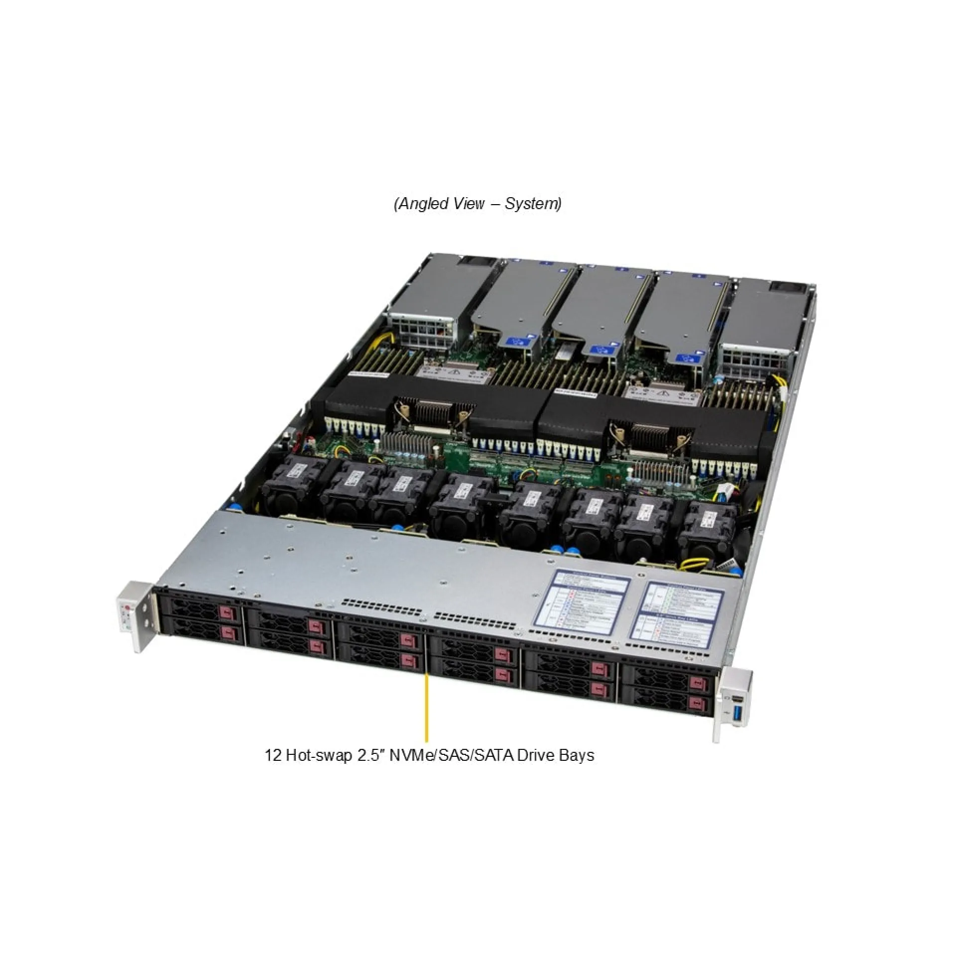 SYS-122C-TN Supermicro angle view Supermicro SYS-122C-TN angle view